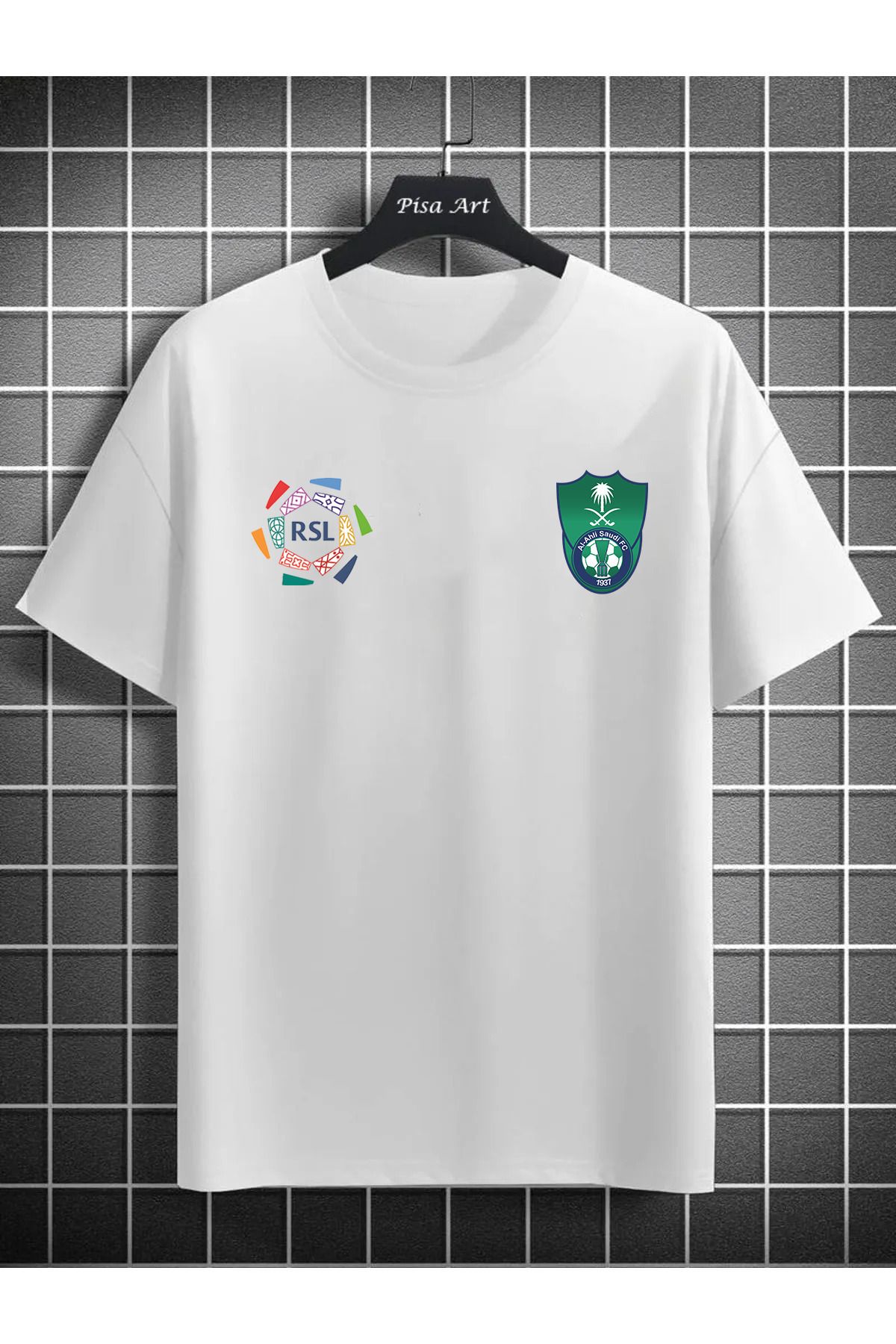 Pisa Art AL-Ahli RSL Suudi Arabistan Pro Ligi Özel Tasarım Unisex Taraftar T-Shirt