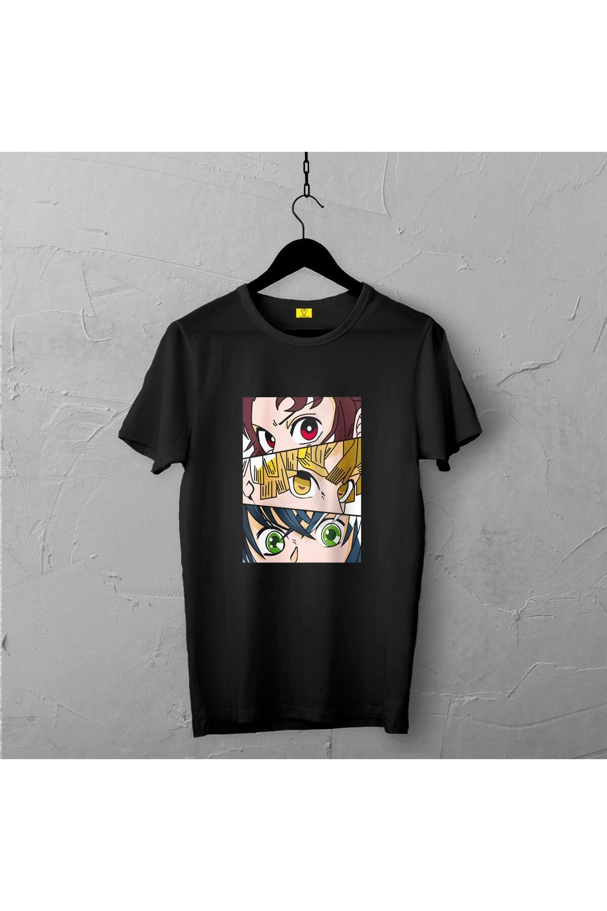 Pisa Art Demon Slayers Tasarımlı Tshirt , Unisex Premium, Çatlama Solma Yapmaz / Anime