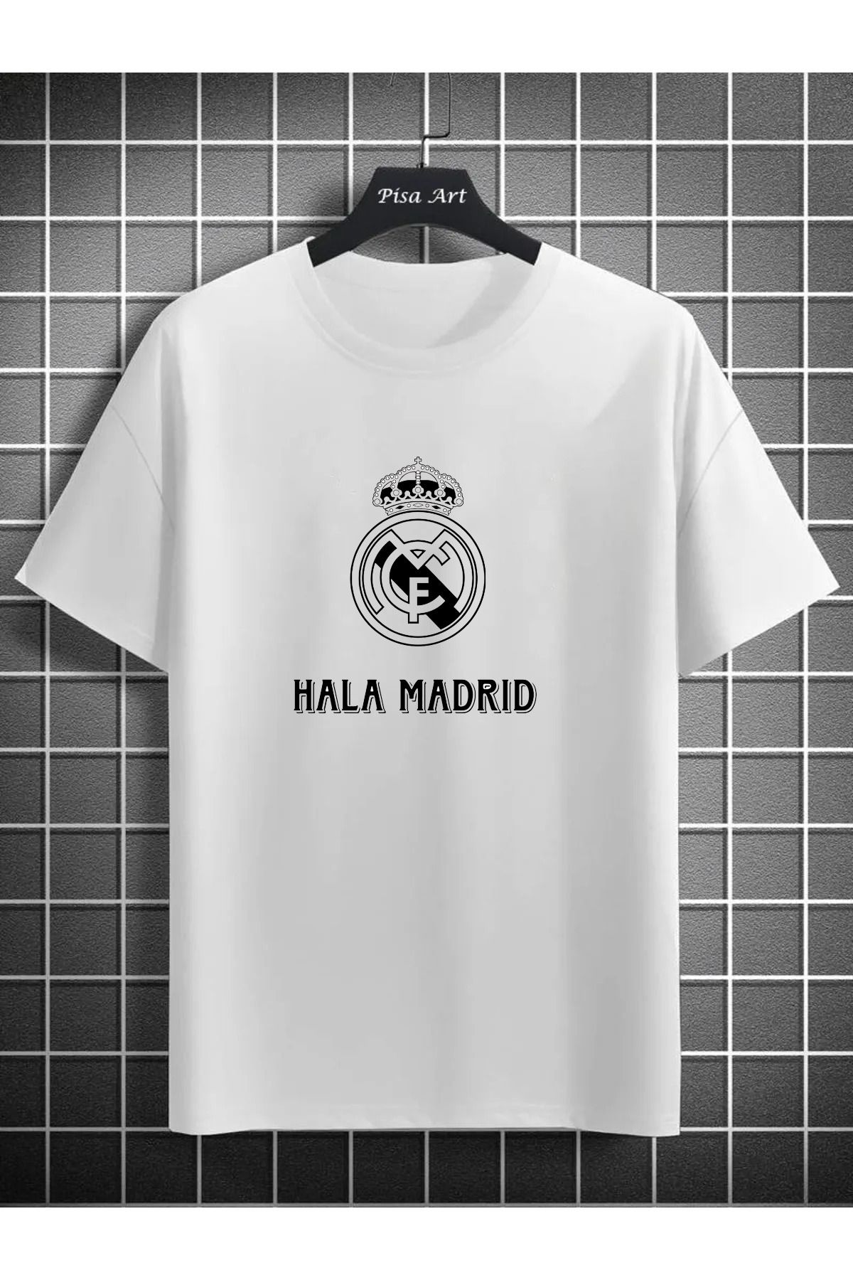 Pisa Art Retro Hala Madrid Özel Tasarım Unisex Taraftar T-Shirt