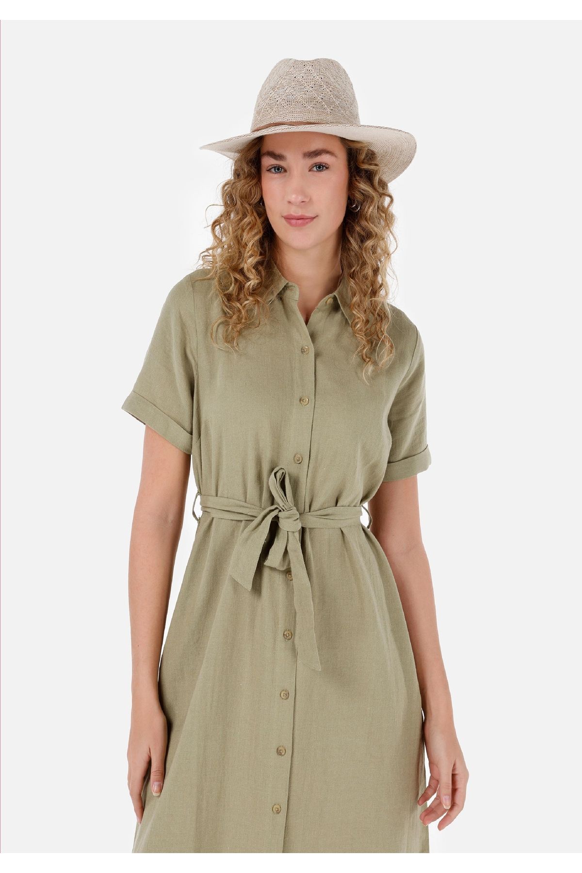 Colin's-Regular Fit Women's Green Dress 3