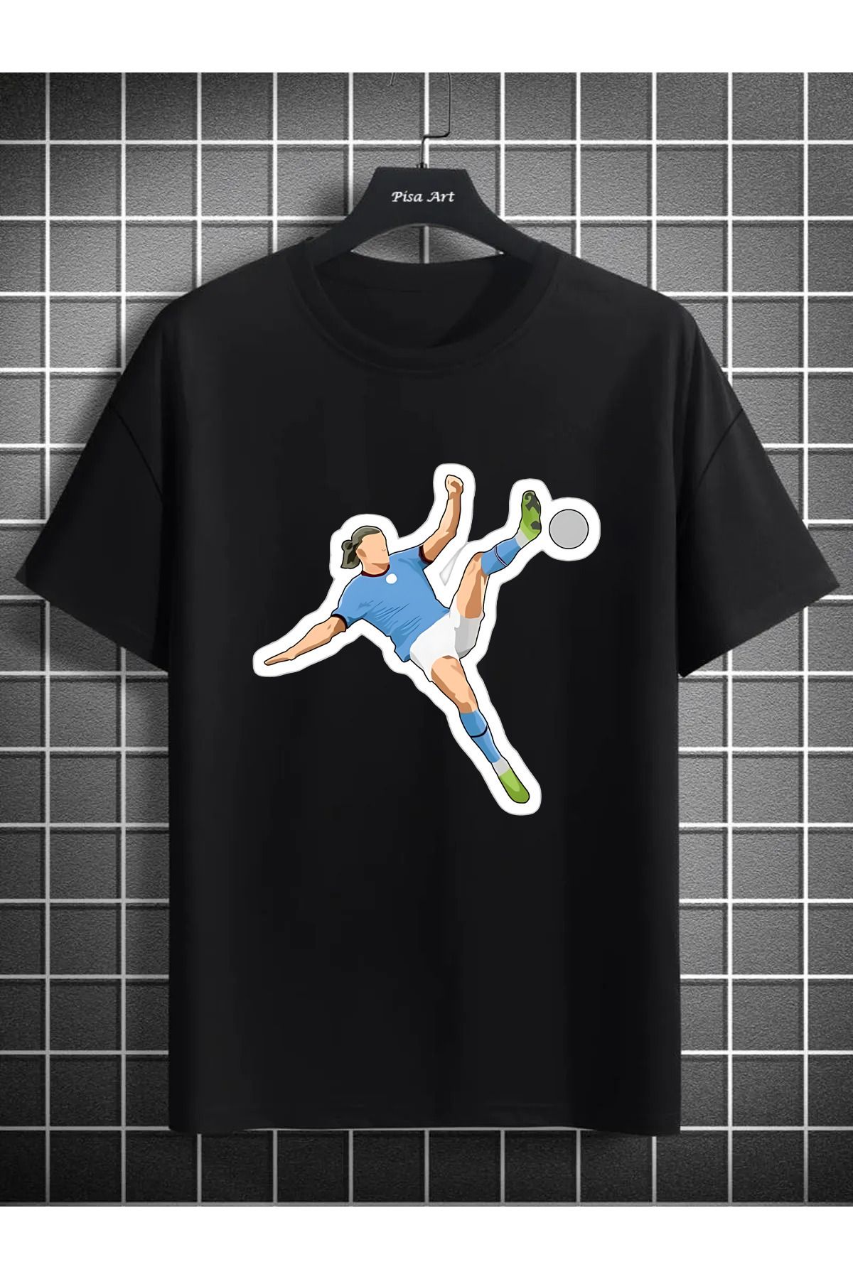 Pisa Art Erling Haaland Akrobatik Vuruş Özel Tasarım Unisex Taraftar T-Shirt