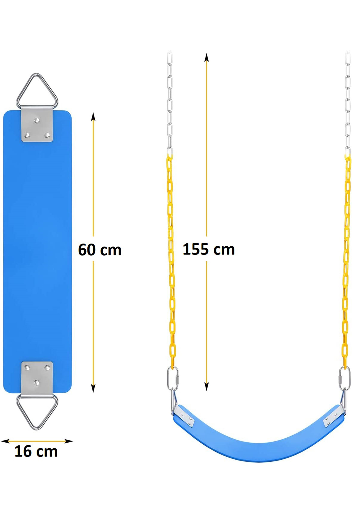 أرجوحة حائط حديدية مع مقعد أرجوحة وسلاسل للأنشطة الخارجية