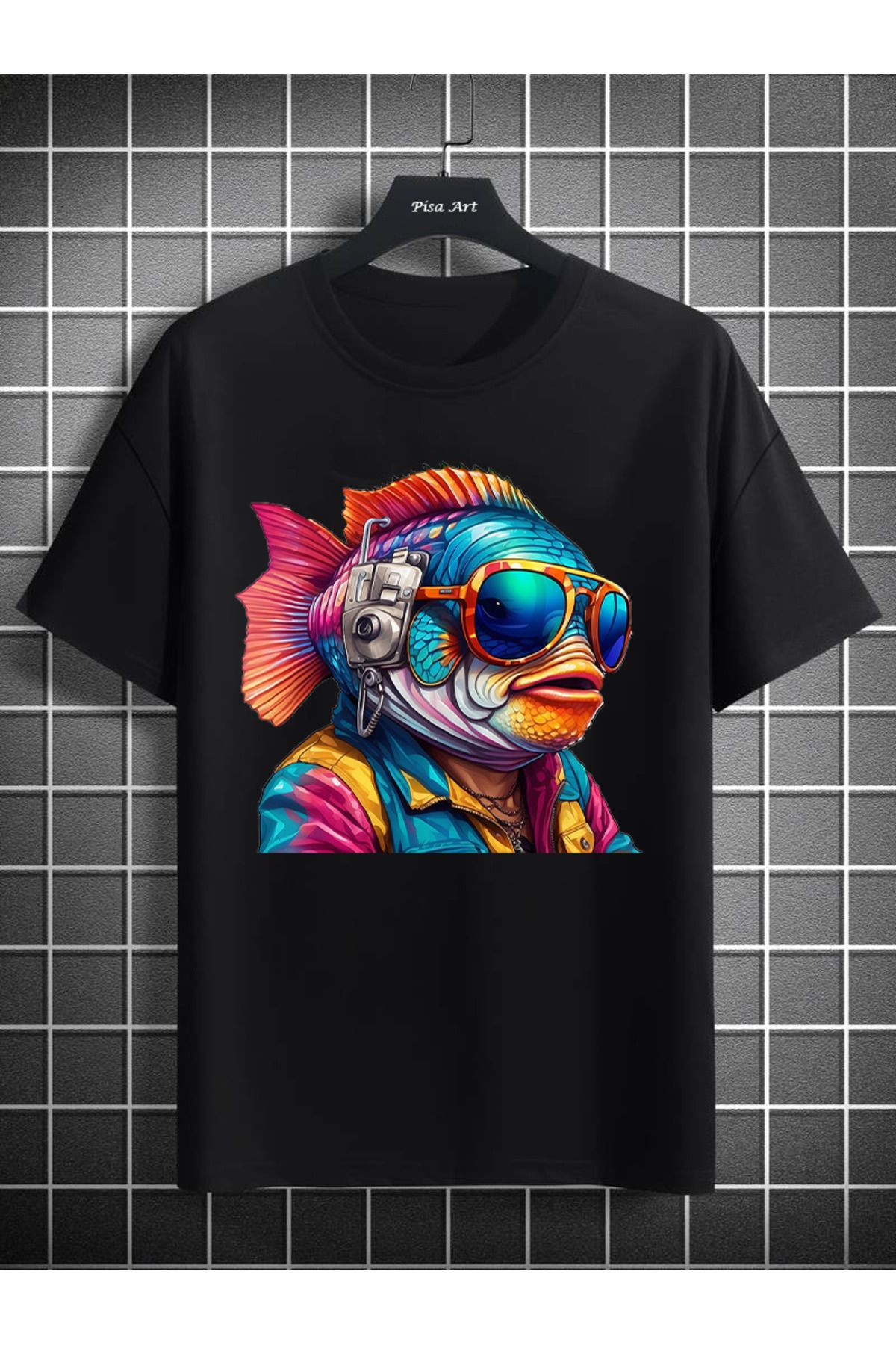 Pisa Art Balık Adam Oversize Tişört