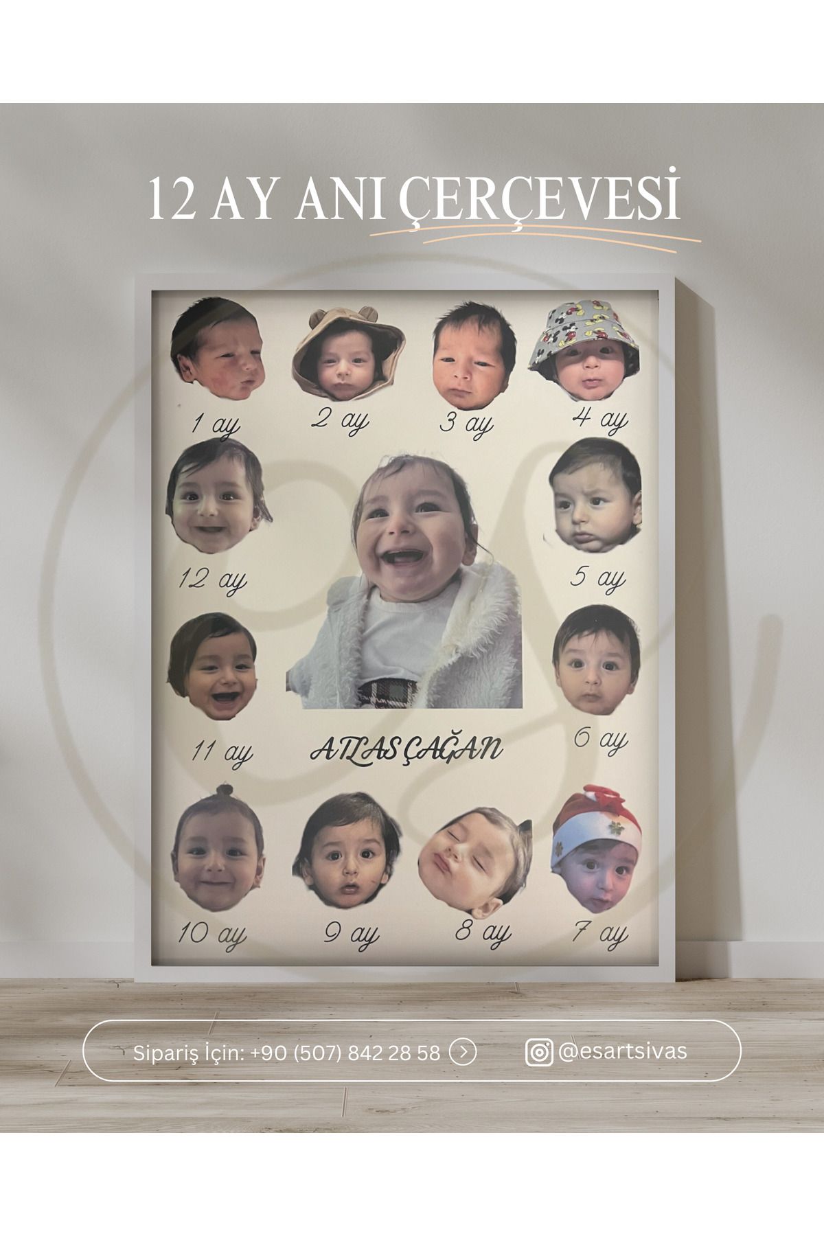 ES ENDÜSTRİYEL ÜRETİM 12 Ay Anı Çerçevesi (21x30) - ES-ART
