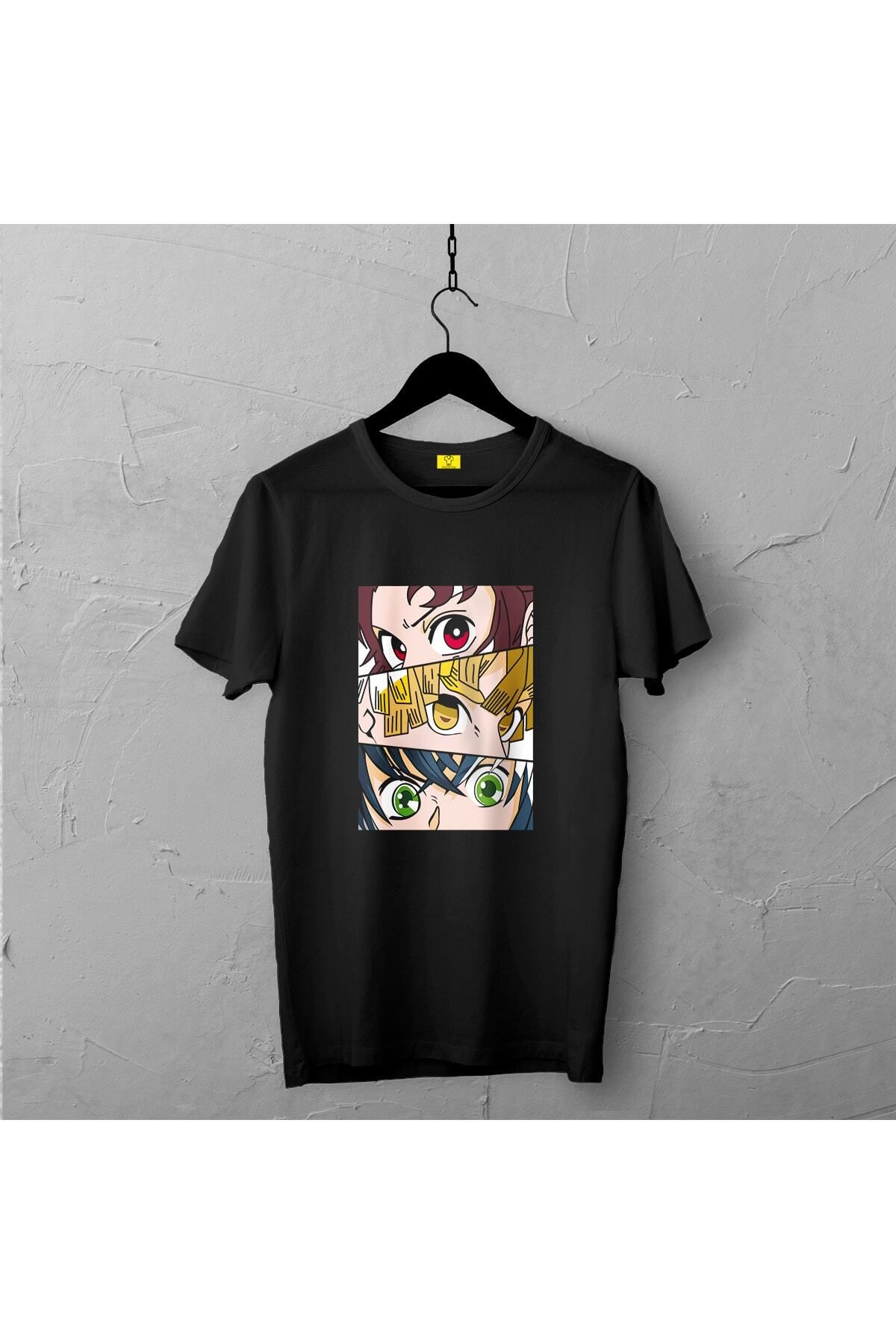 Pisa Art Demon Slayers Tasarımlı Tshirt , Unisex Premium, Çatlama Solma Yapmaz / Anime