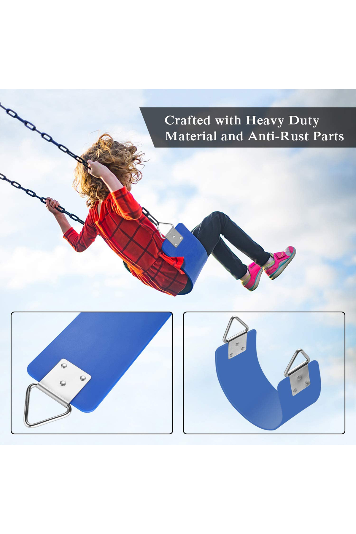 أرجوحة حائط حديدية مع مقعد أرجوحة وسلاسل للأنشطة الخارجية