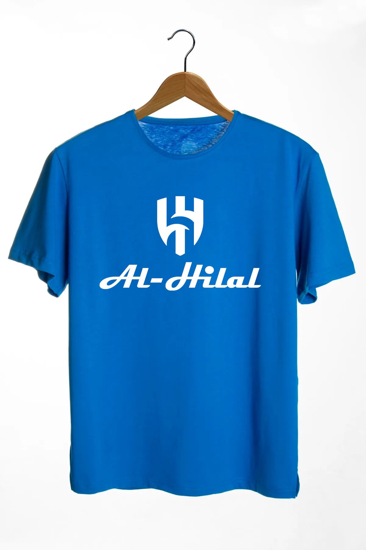 Pisa Art AL Hilal Ön Orta Yazılı Özel Tasarım Mavi T-Shirt