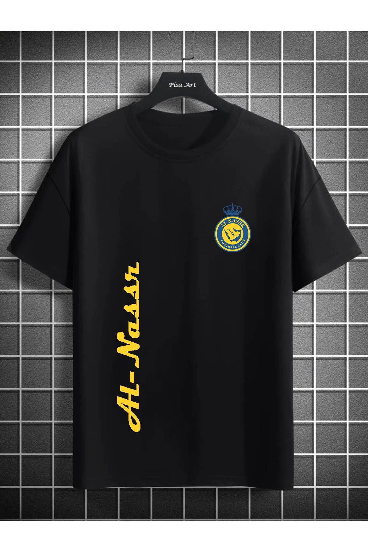 Pisa Art AL NASSR YAN YAZILI ÖZEL TASARIM UNISEX TARAFARTAR T-SHIRT
