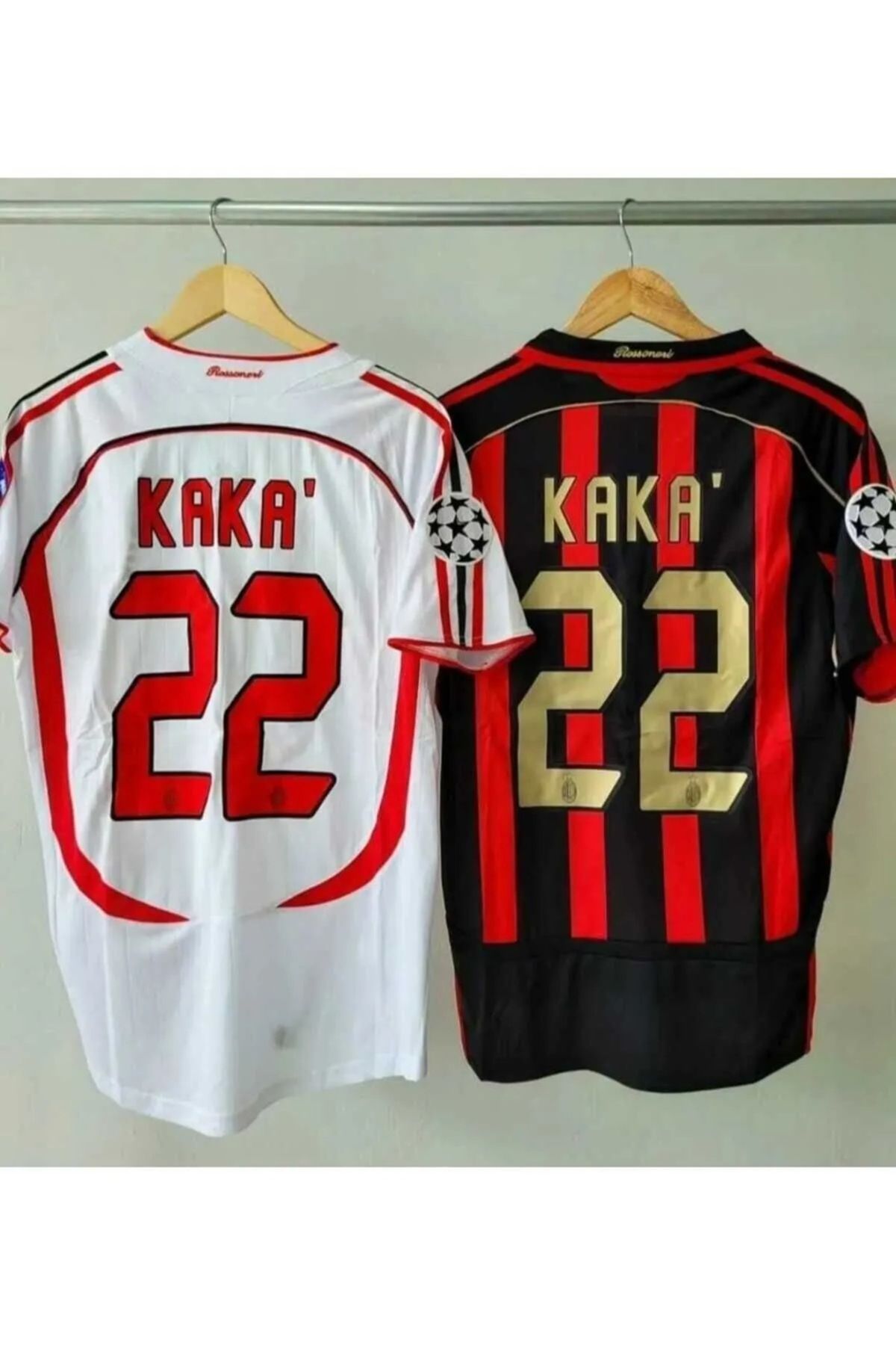 mage fusion Efsane Milan Kaka 22 lite Retro 2007 sezon 2 Lİ SET Forması (Siyah-Beyaz)