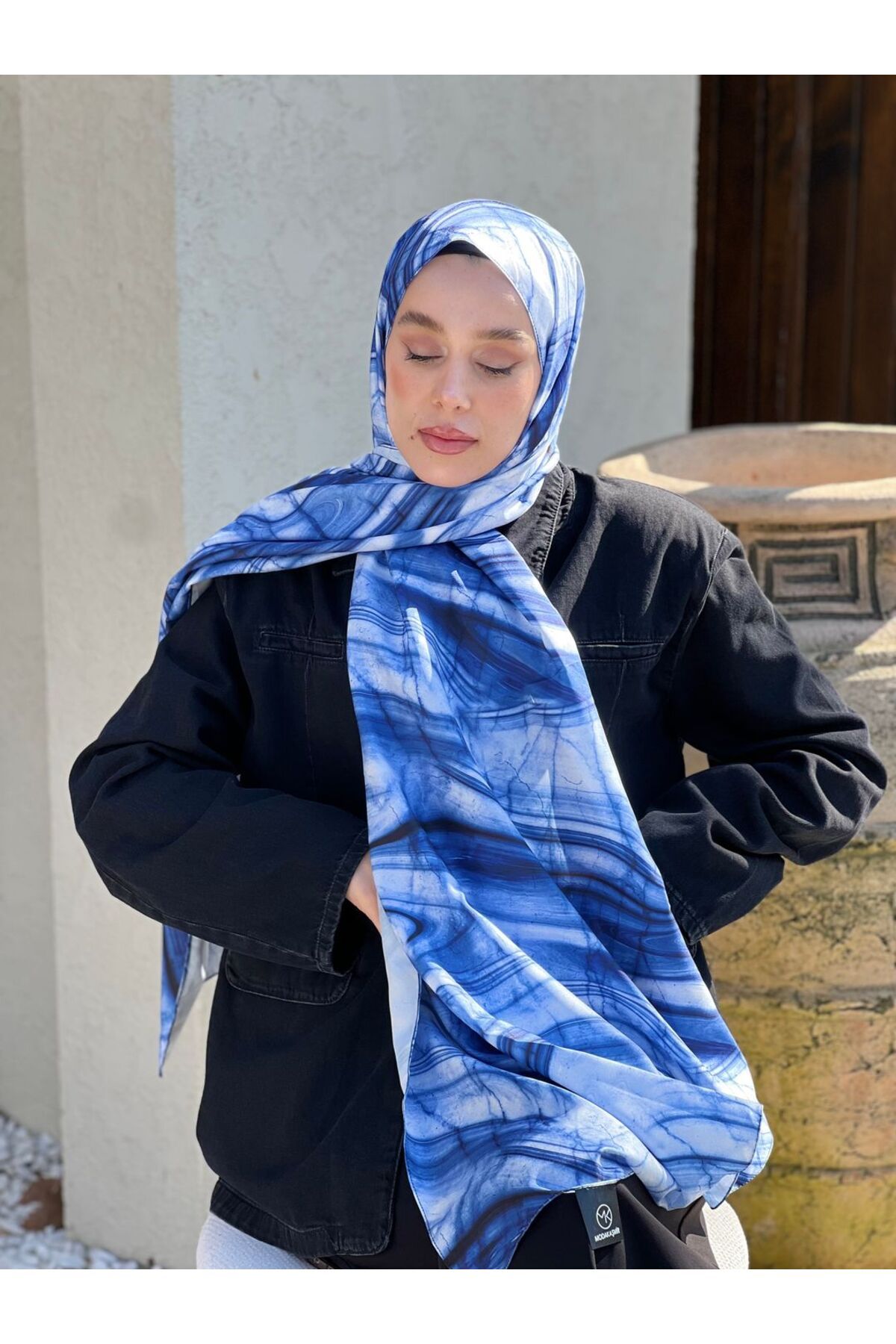 Modakaşmir-Marble Pattern Twill Shawl 3