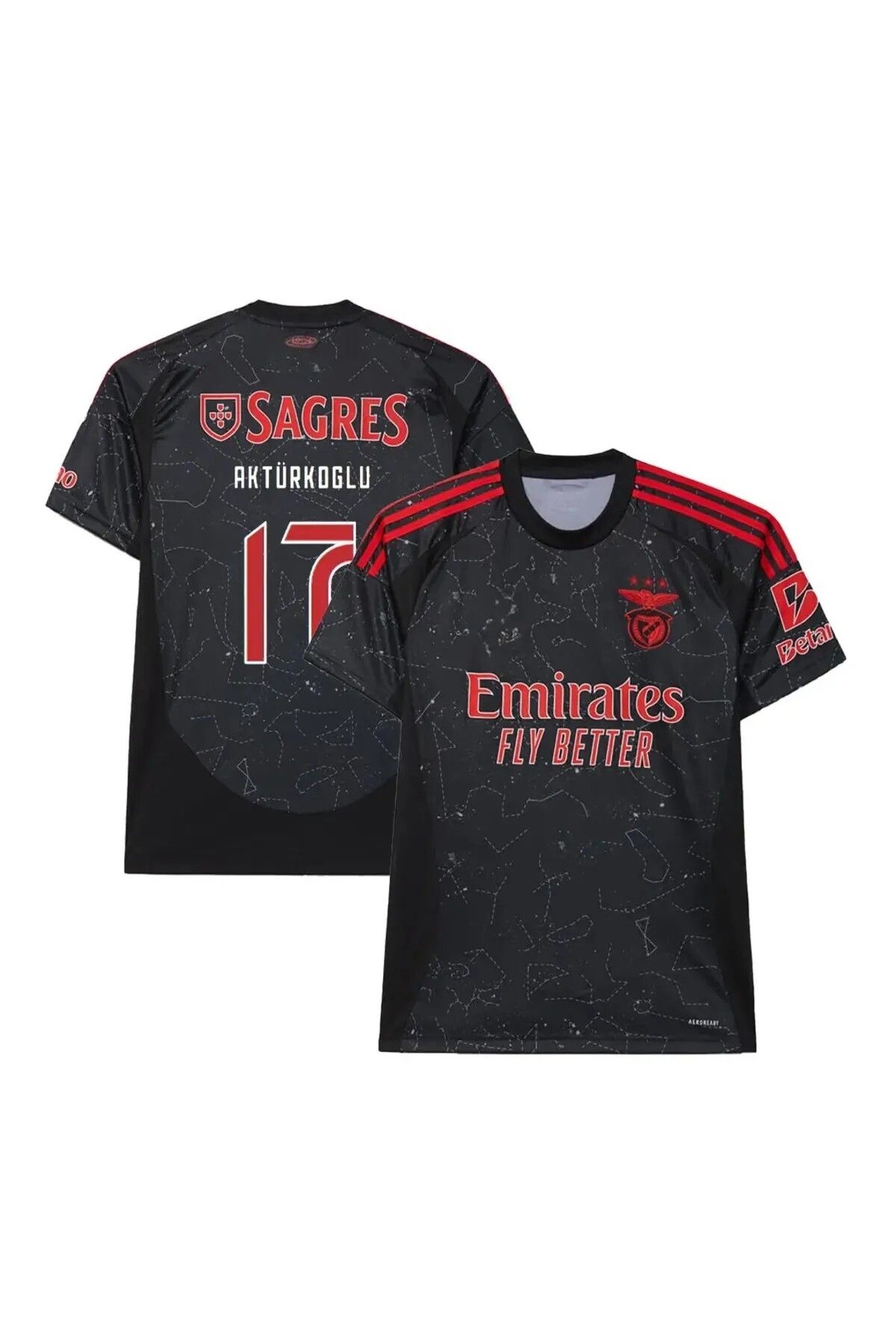 mage fusion Benfica 2024/25 Yeni Sezon Kerem Aktürkoğlu Deplasman Forması (Siyah)