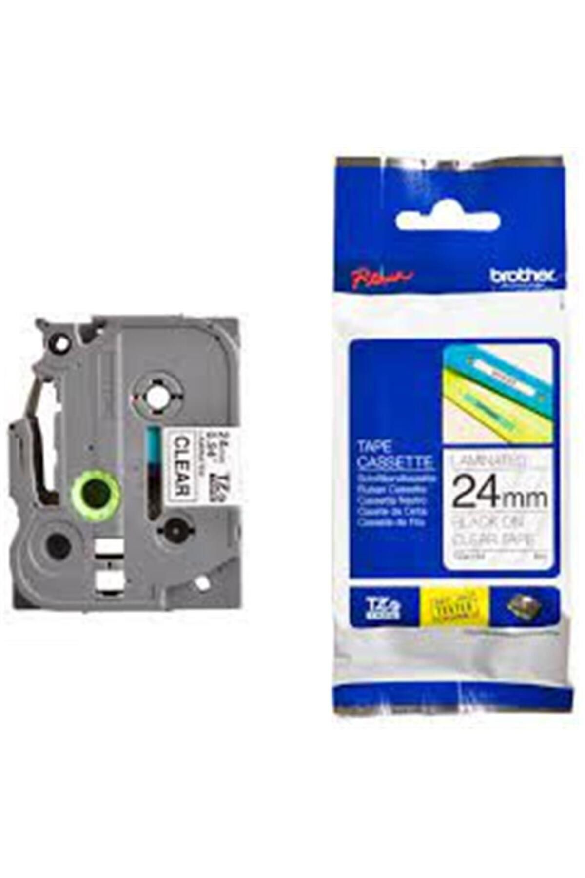 Vobotek Teknoloji Brother TZE-151 24 mm Şeffaf Üzerine Siyah Laminasyon Etiket