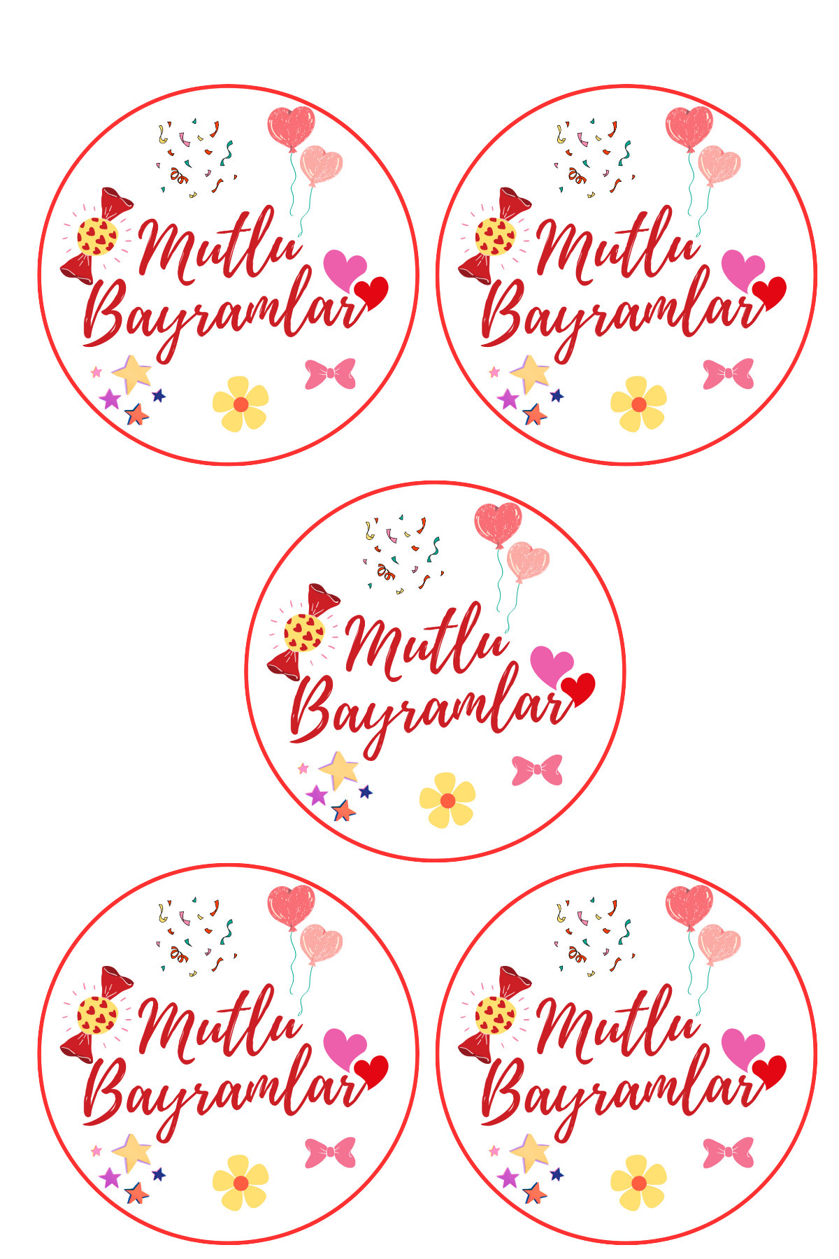 Dekals 20 Adet Hediye Kutusu Etiketi Mutlu Bayramlar Yazılı Yapışkanlı Sticker Küçük Boy