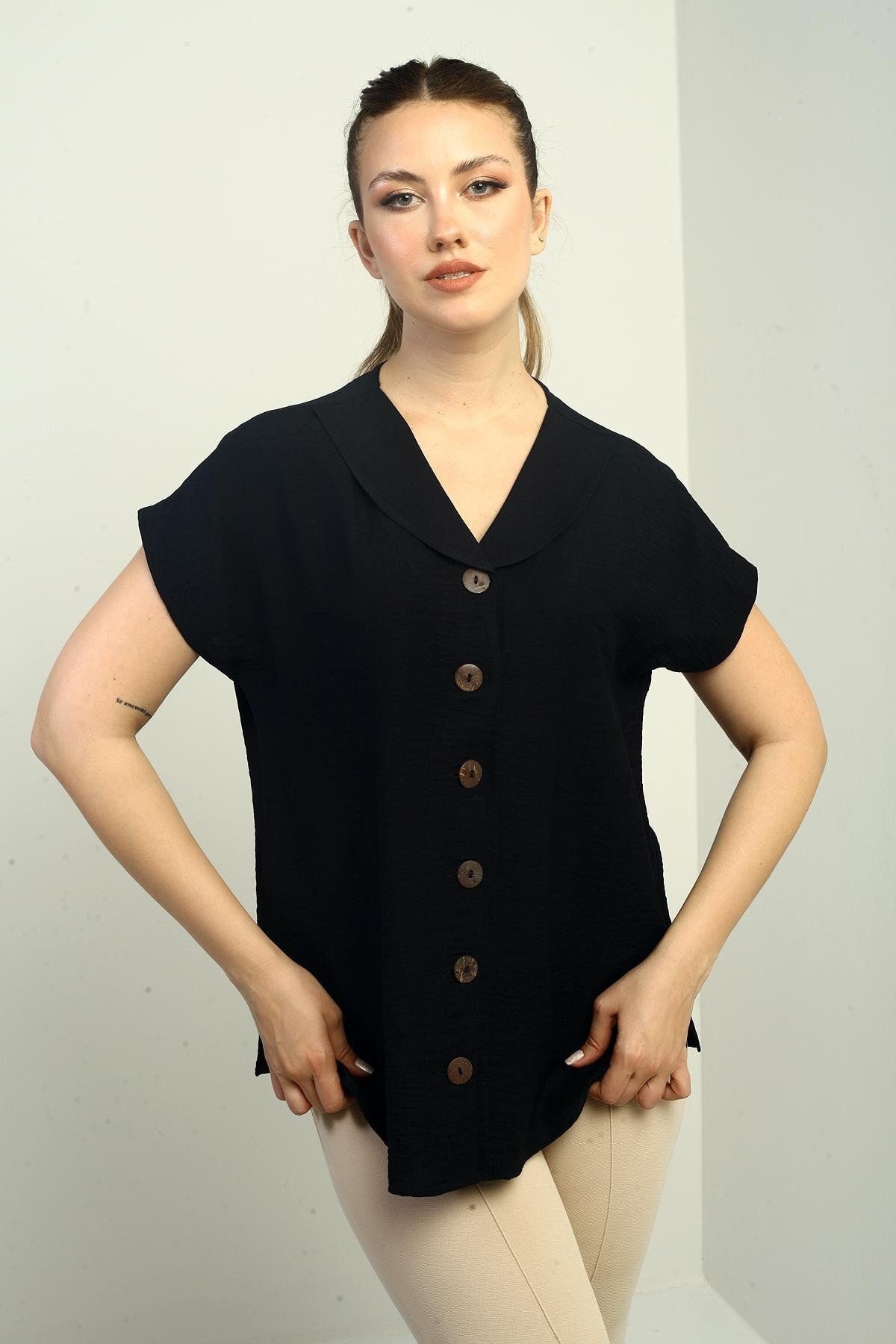 LipLipo Kadın Şal Yaka Oversize Gömlek