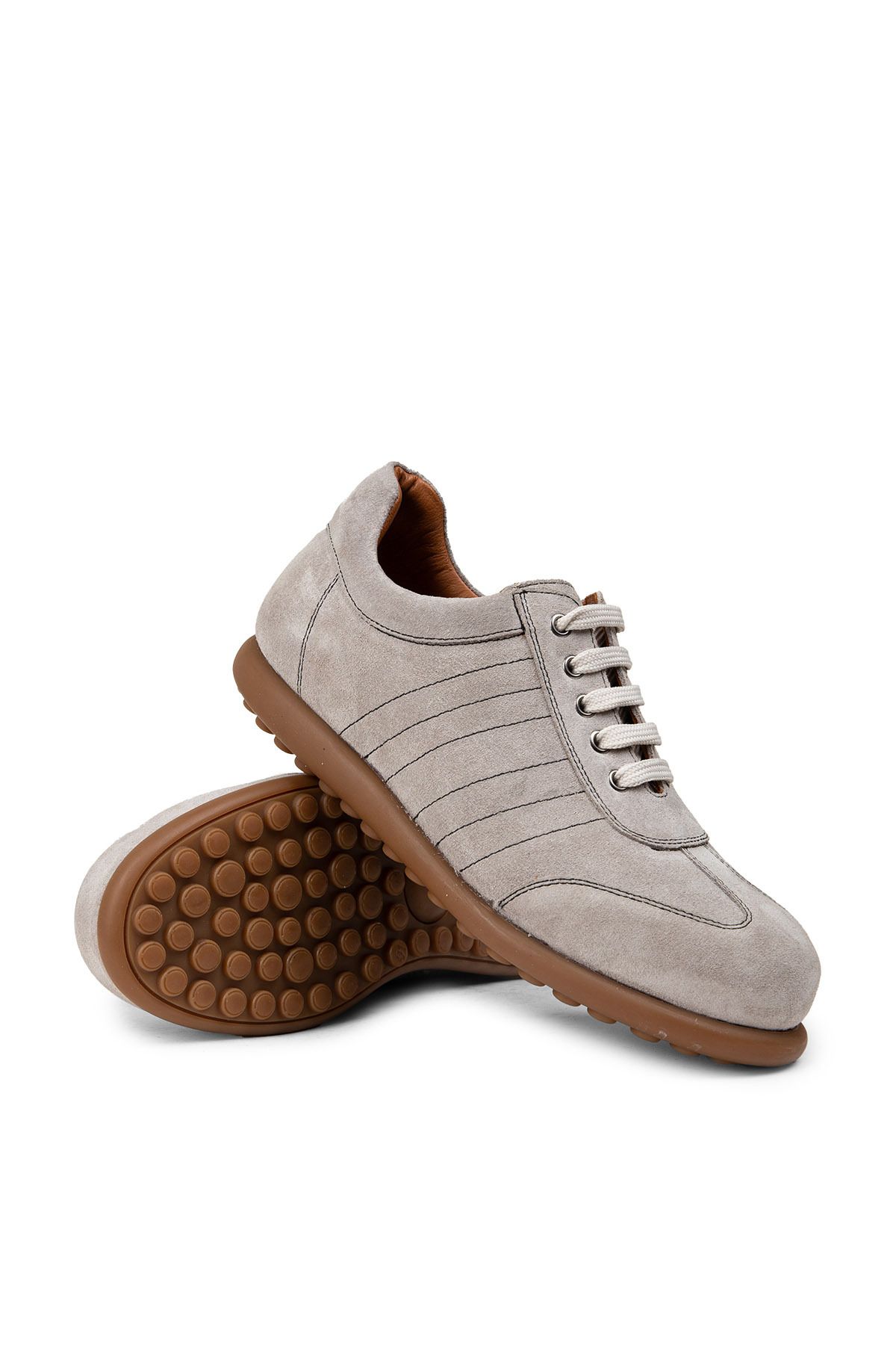 Deery-Pantofi casual gri din piele intoarsa pentru barbati 3