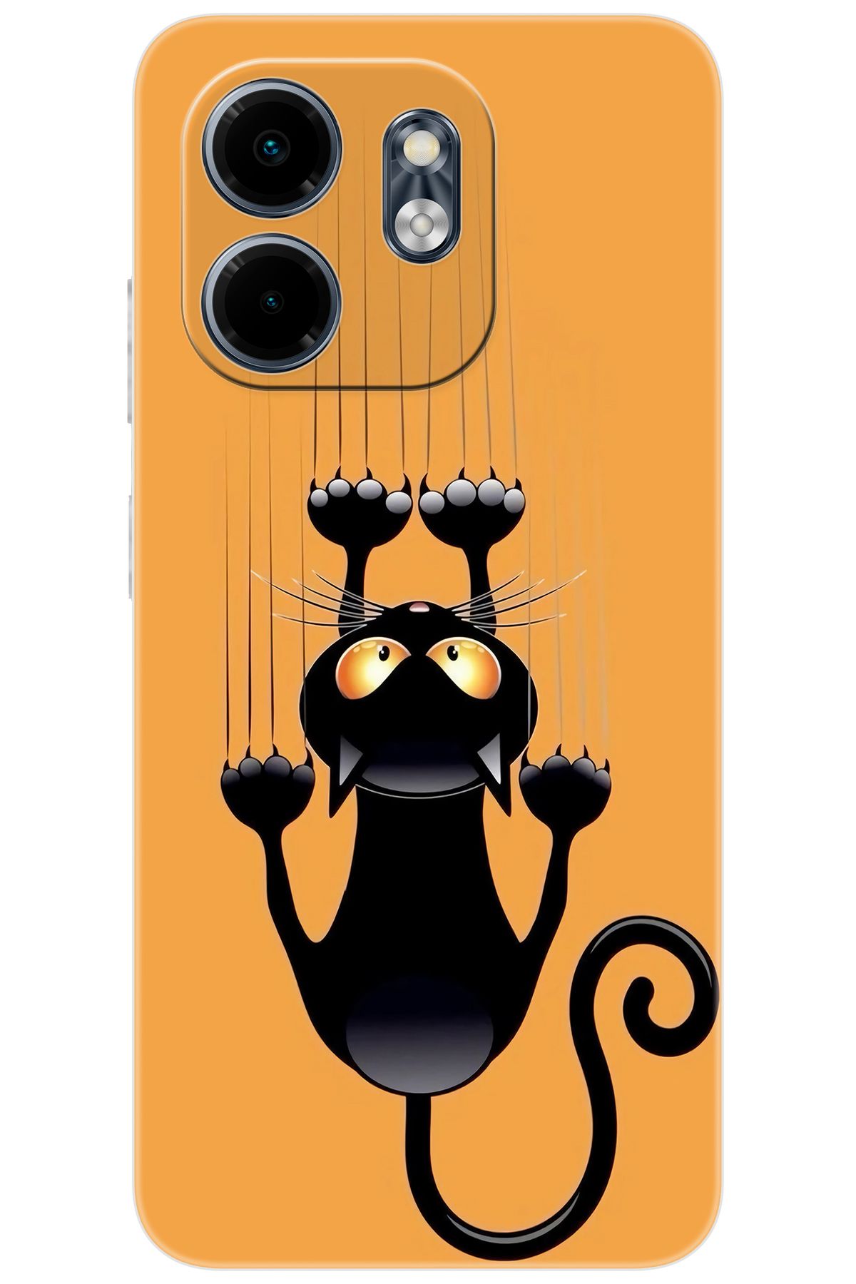 Ceppare iNfinix Smart 9 (X6532) Uyumlu Kılıf Desen Baskılı Silikon Kara Kedi STK:734 CP-rup5WXY