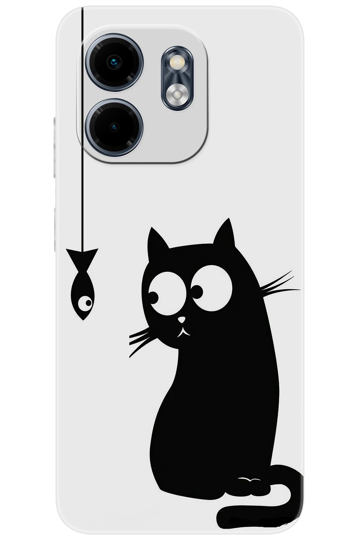 Ceppare iNfinix Smart 9 (X6532) Uyumlu Kılıf Desen Baskılı Silikon Balık ve Kedi STK:747 CP-CMSGT5j