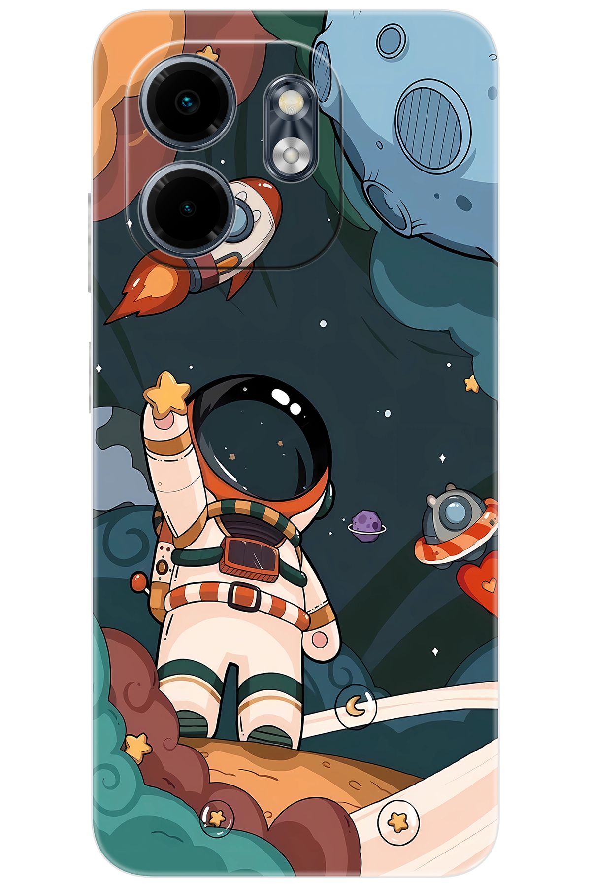 Ceppare iNfinix Smart 9 (X6532) Uyumlu Kılıf Desen Baskılı Silikon Astronot STK:696 CP-zI4YOr0
