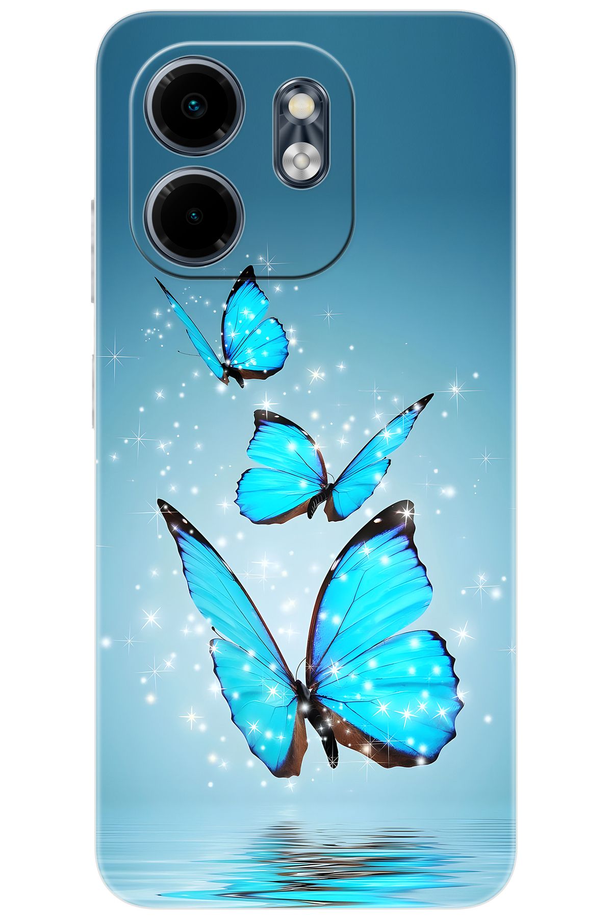 Ceppare iNfinix Smart 9 (X6532) Uyumlu Kılıf Desen Baskılı Silikon Mavi Kelebek STK:710 CP-WBfqqav