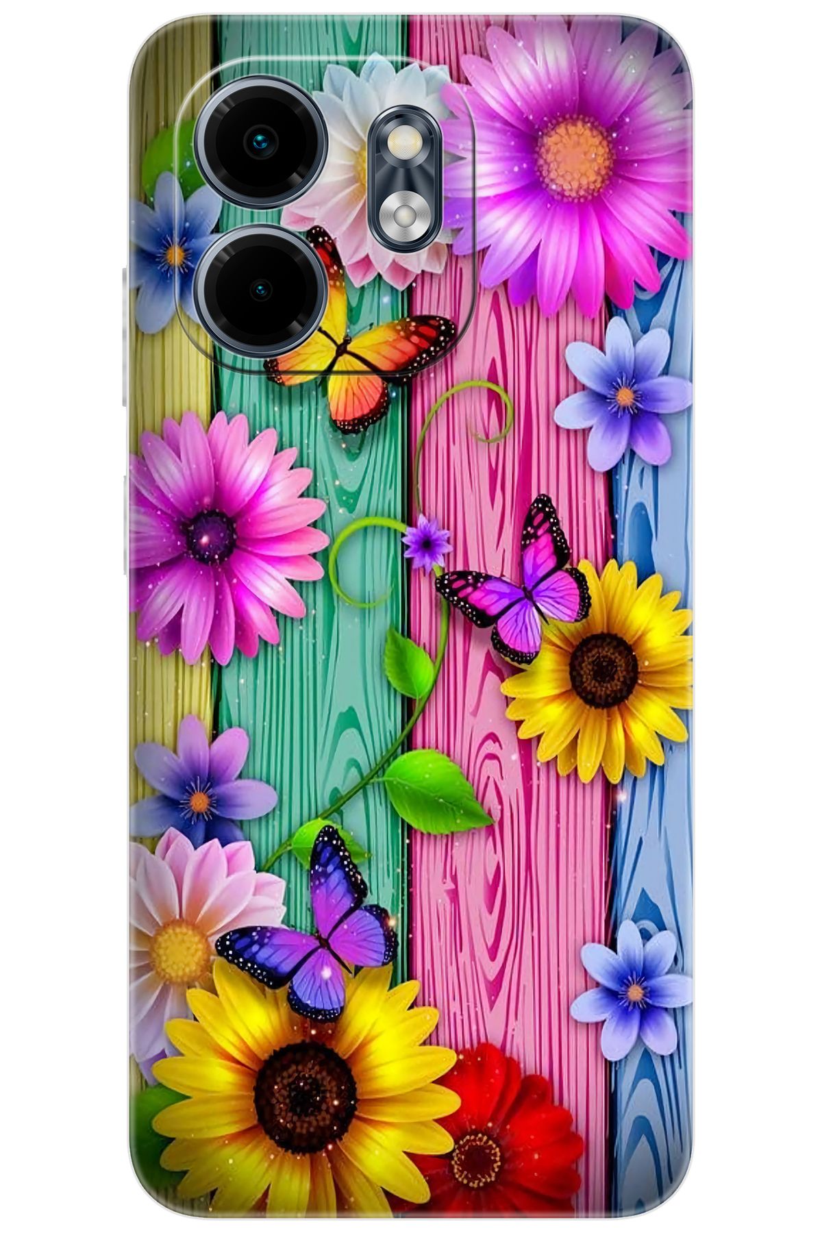 Ceppare iNfinix Smart 9 (X6532) Uyumlu Kılıf Desenli Silikon Renkli Papatya - Kelebekler STK:719 CP-kkATbqv