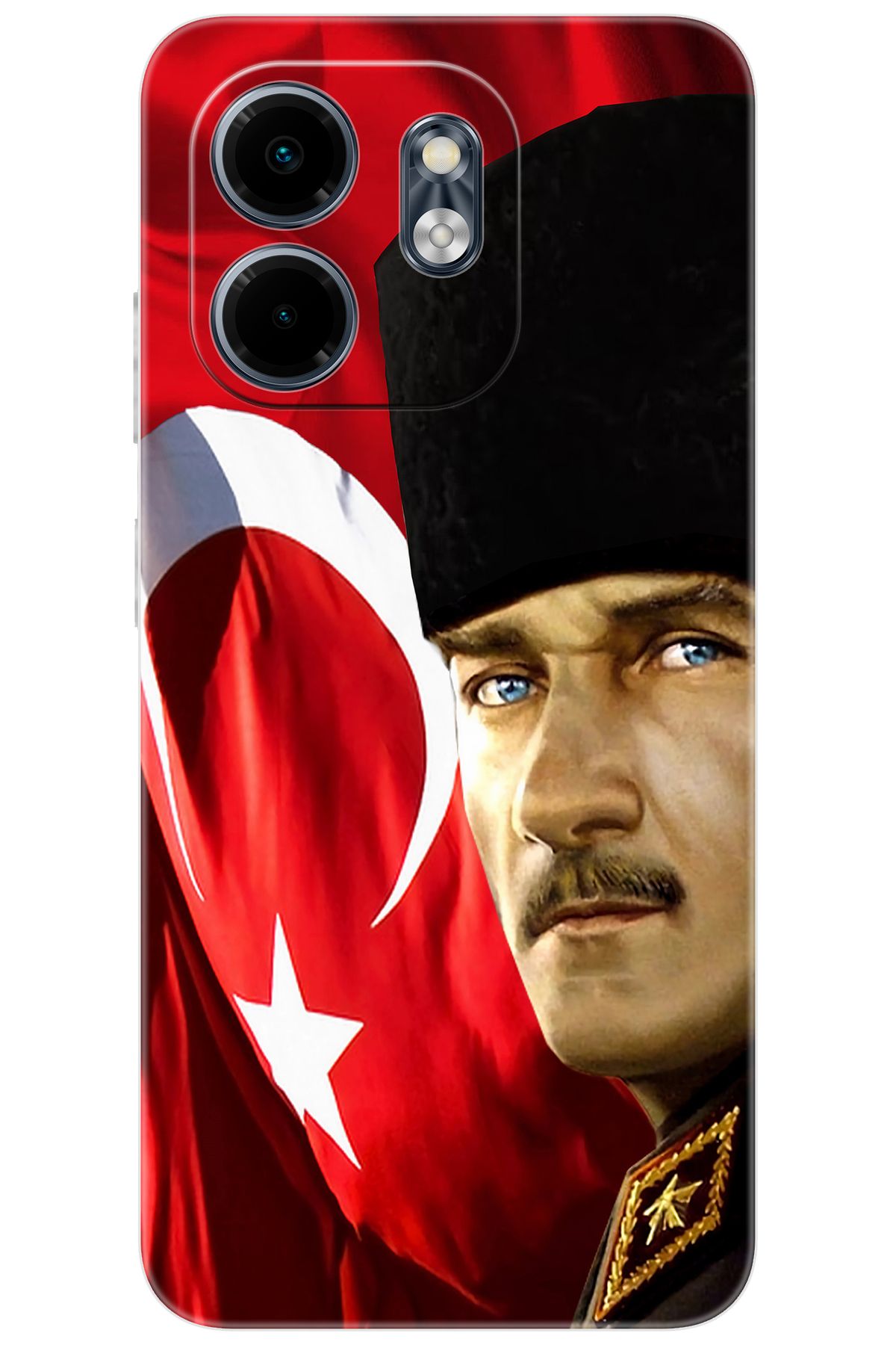 Ceppare iNfinix Smart 9 (X6532) Uyumlu Kılıf Desen Baskı Silikon Atatürk ve Türk Bayrağı STK:726 CP-A3BbiDo
