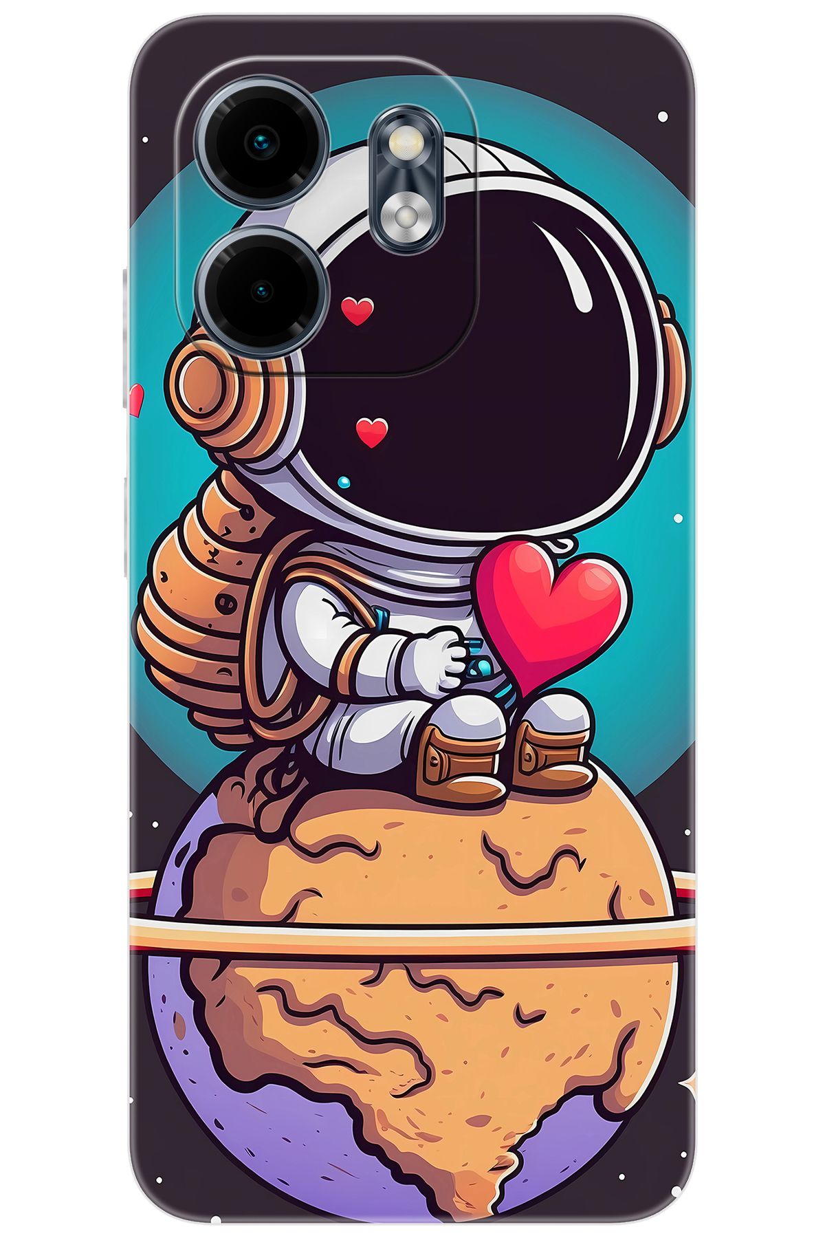 Ceppare iNfinix Smart 9 (X6532) Uyumlu Kılıf Desen Baskılı Silikon Astronot Serisi STK:1007 CP-Hz6aDYC