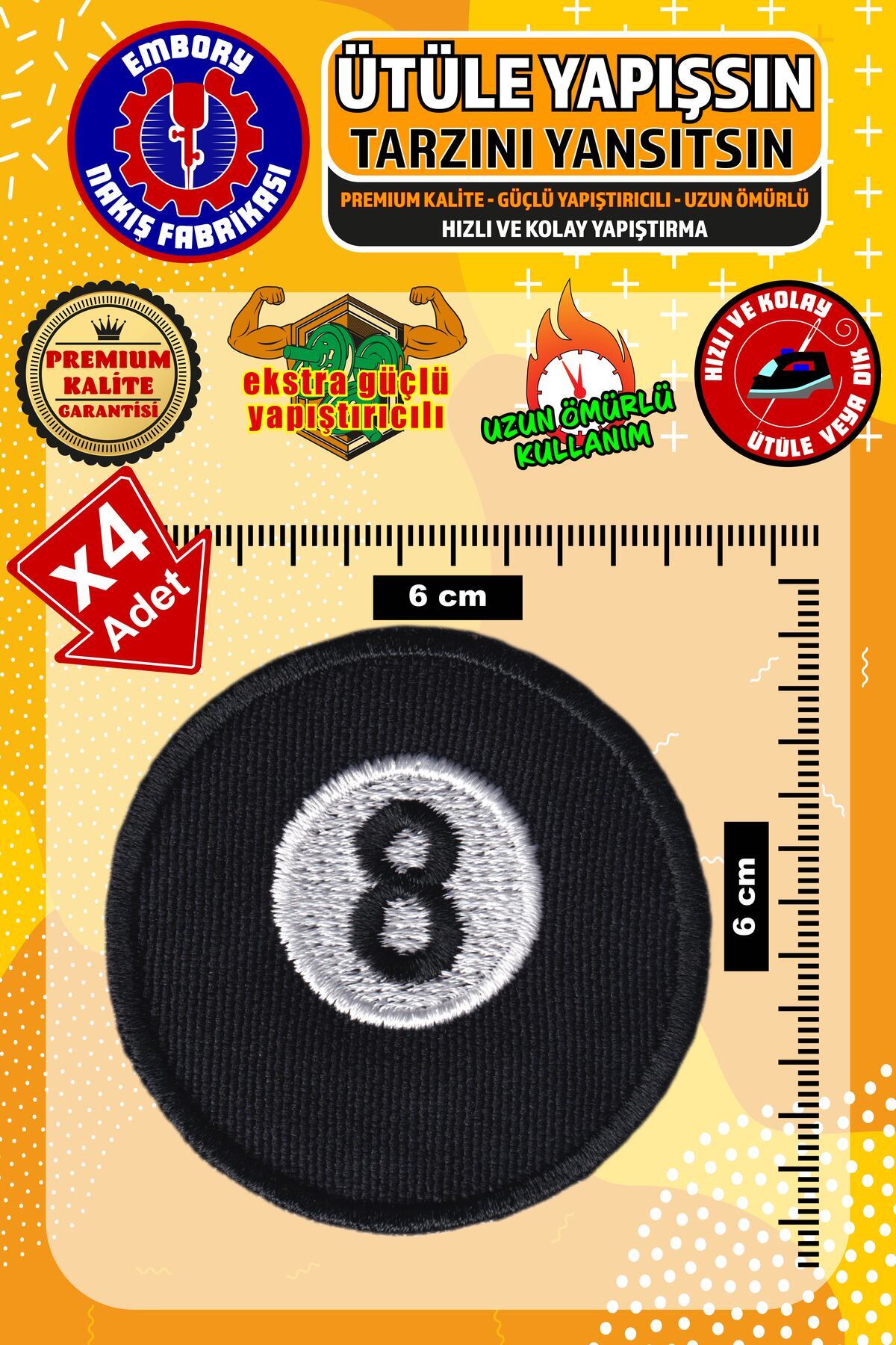 Embory-Iron-On Coat of Arms Patch and Billiard Ball (4 Pcs) 1
