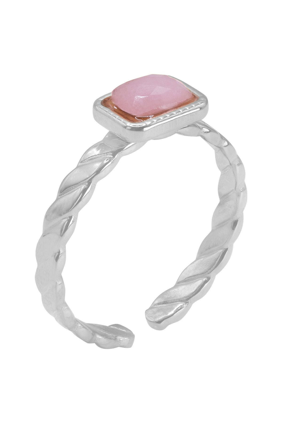 Heideman-Ring mit fliederfarbenden Stein Damen Nomin silberfarben modisch 1