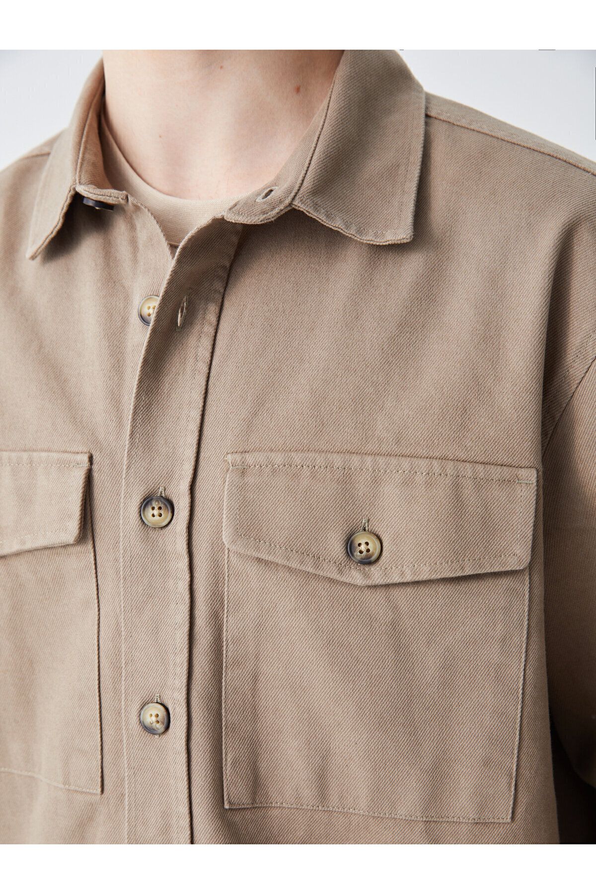 LC Waikiki-Herren-Hemdjacke aus Gabardine – lange Ärmel, normale Passform 5