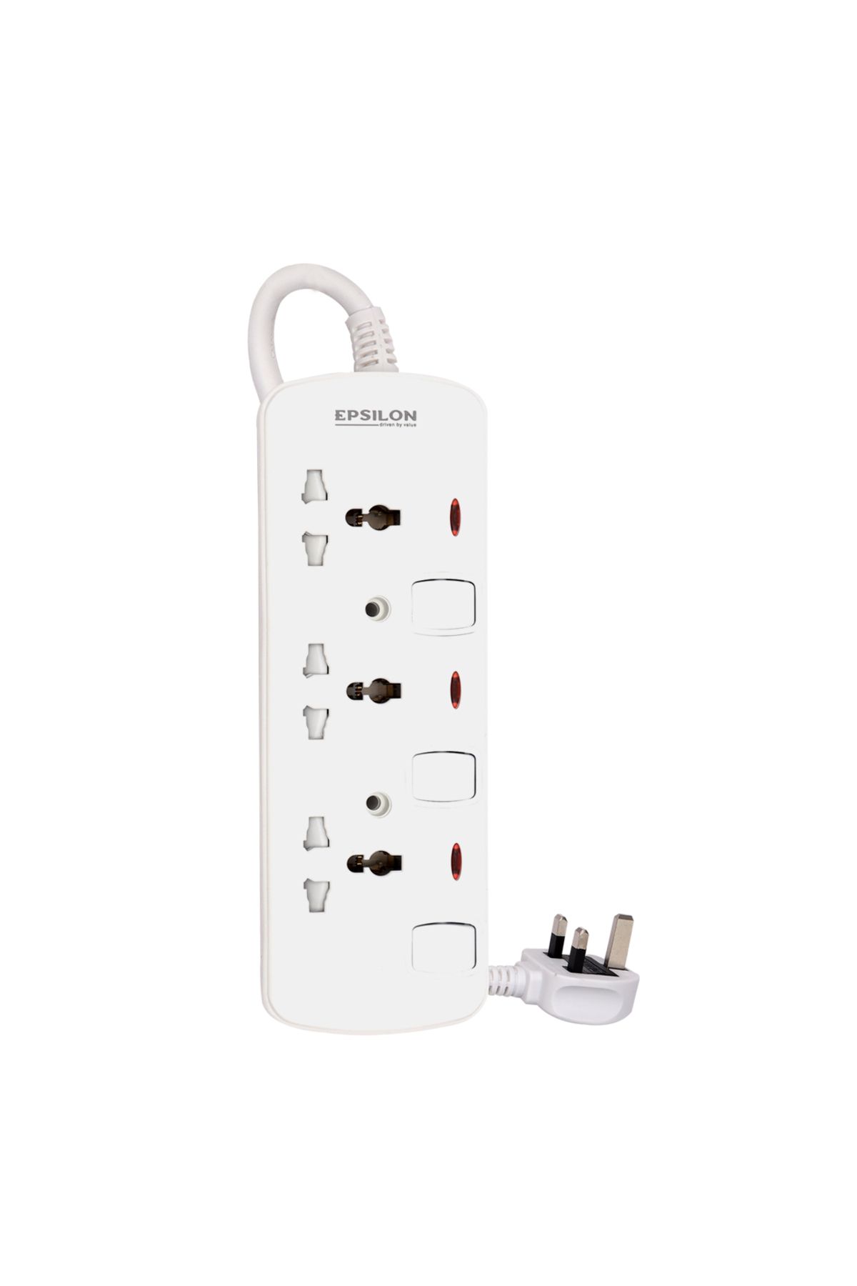 KRYPTON-Epsilon 3 Way Extension Socket with Individual Switches- ES1096| 2 M Cord, 2-Year Warranty 1