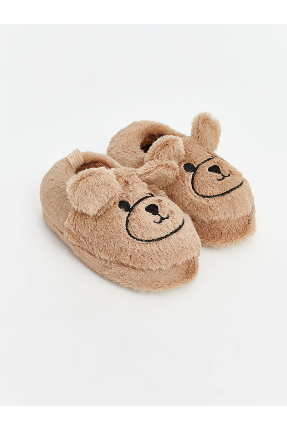 LC Waikiki-Lcw Steps Beige Teddy Bear Figured Plush Boy's Slippers 1