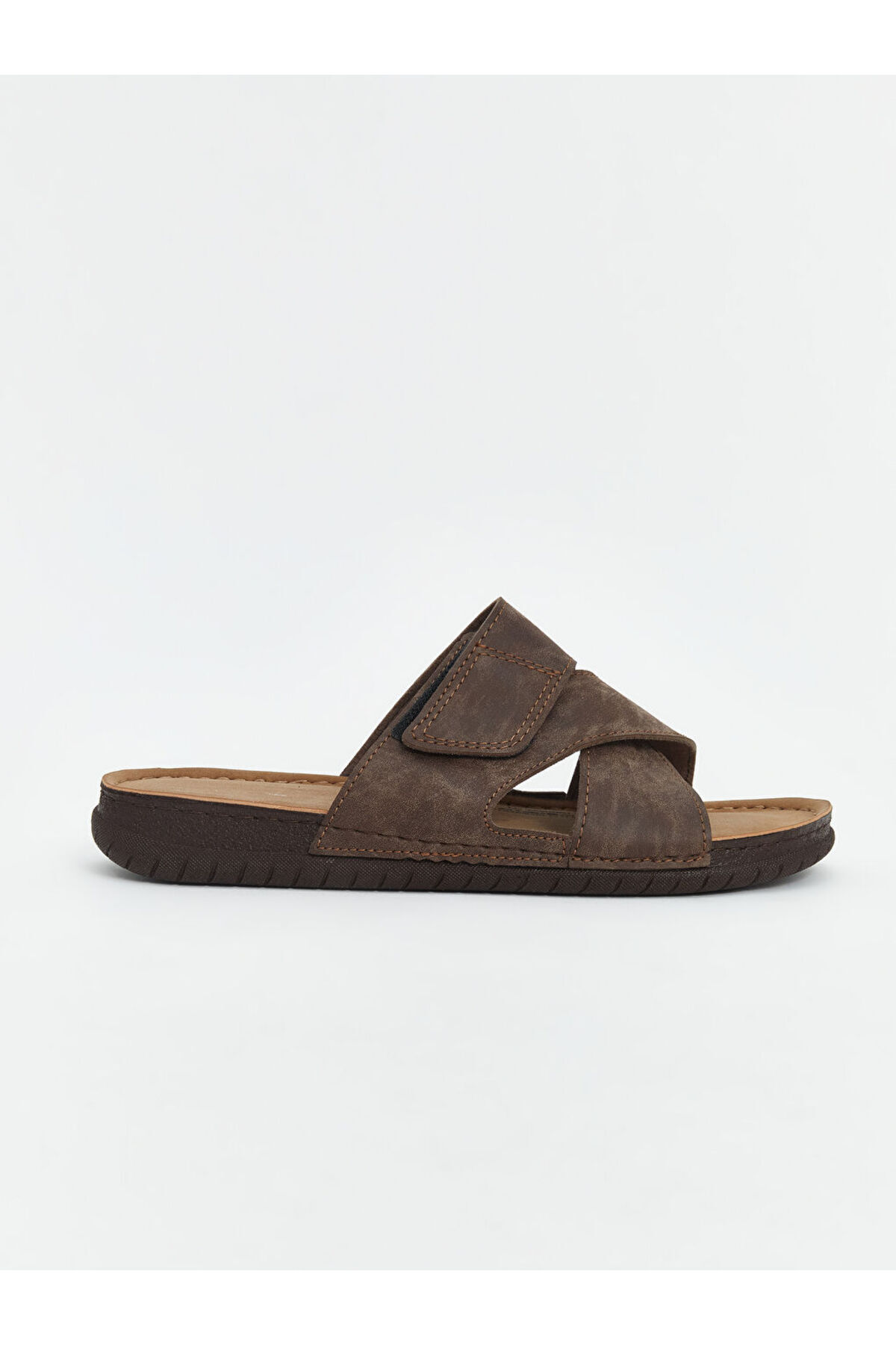 LC Waikiki-New Season Cross Banded Velcro Men's Slippers - S5Ct46Z8 2