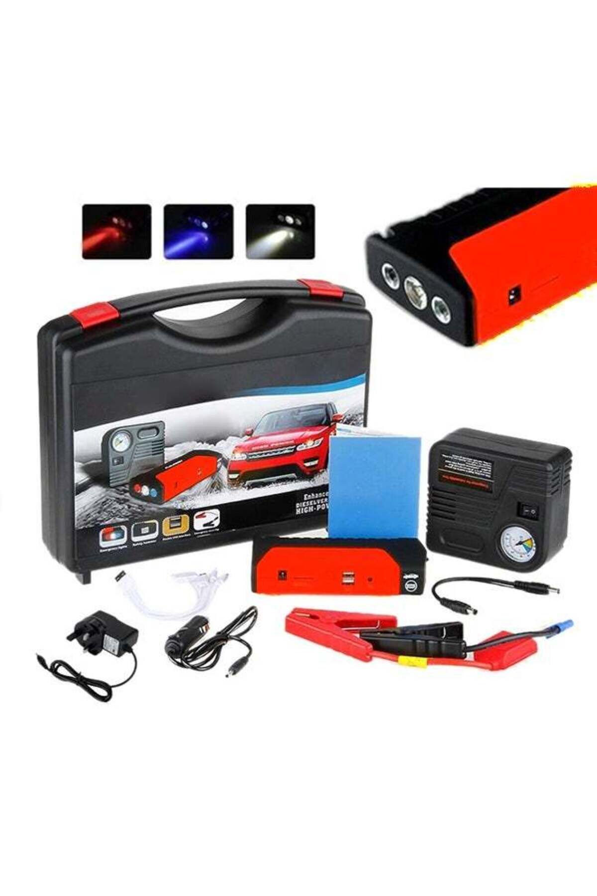 fulina-50800mAh 12V Car Jump Starter Set, with Air Compressor, Power Bank, Multiple safety, for car 2