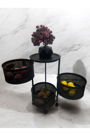 Magic Objects 3 katlı Siyah Açılır Kapanır Sebzelik