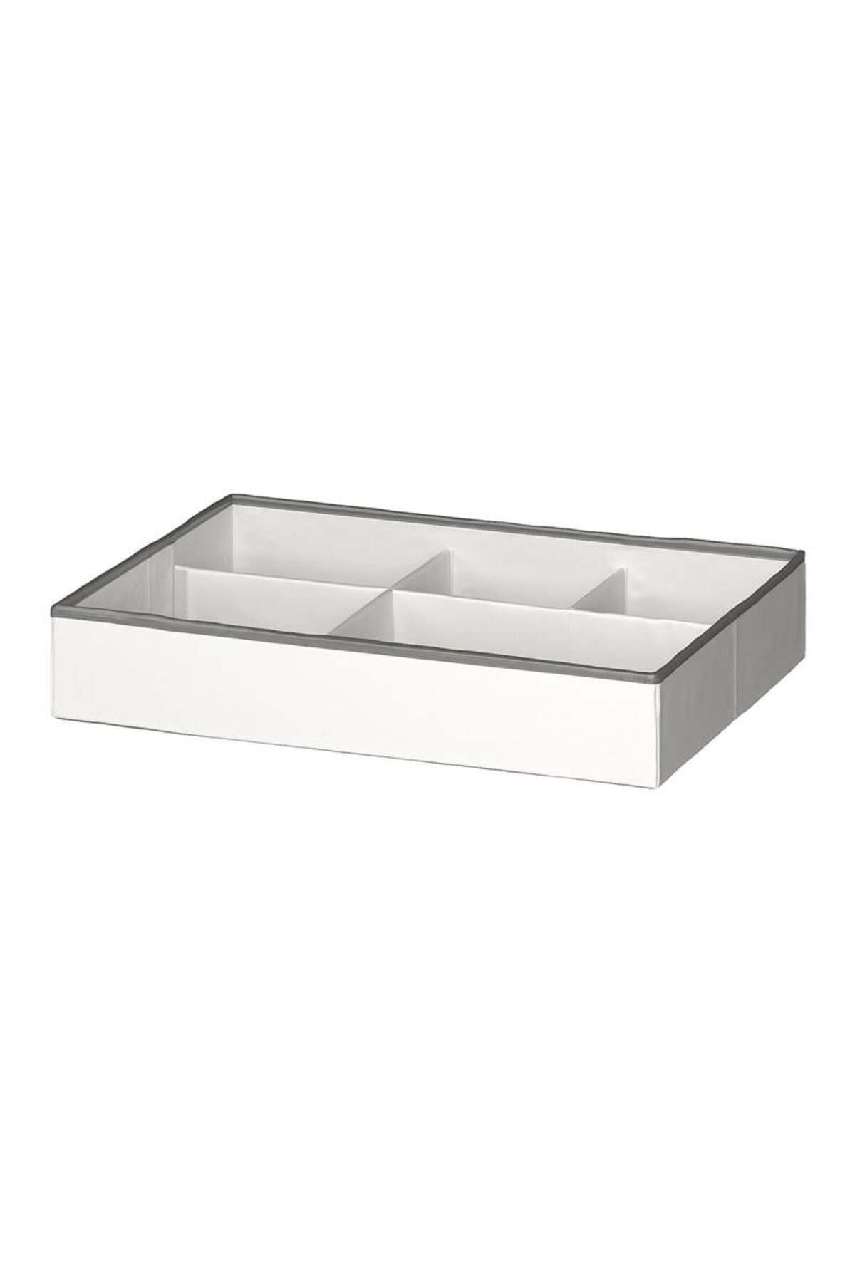 IKEA Jattebjörn Bölmeli Kutu Beyaz-Gri 50x35x9 Cm