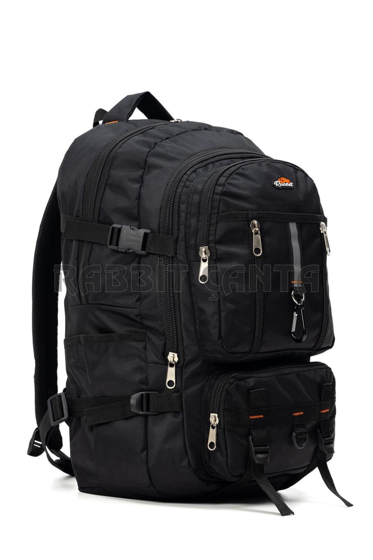 Çanta Trend  Dağcı 60 Litre Outdoor Spor Kamp Çanta Suluk Gözlü Sıyah - Görsel 7