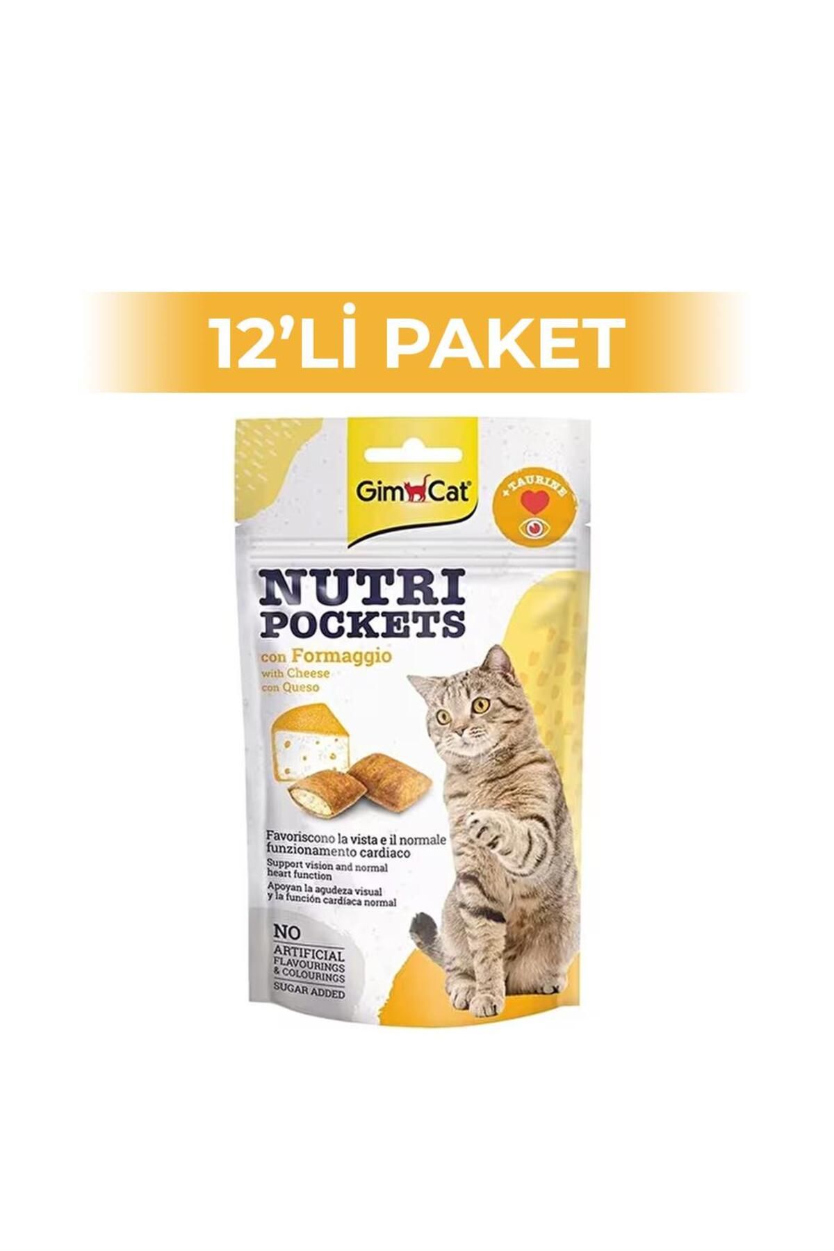 Gimcat Nutripockets Peynirli ve Taurinli Kedi Ödül Maması 60 gr 12 Adet