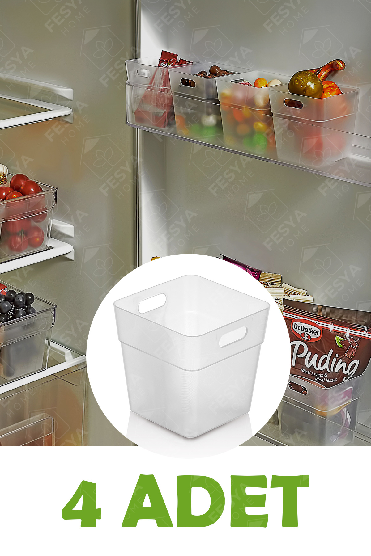 Fesya Home 4 Adet Buzdolabı Kapak Içi Düzenleyici Organizer Buzdolabı İçi Düzenleyici