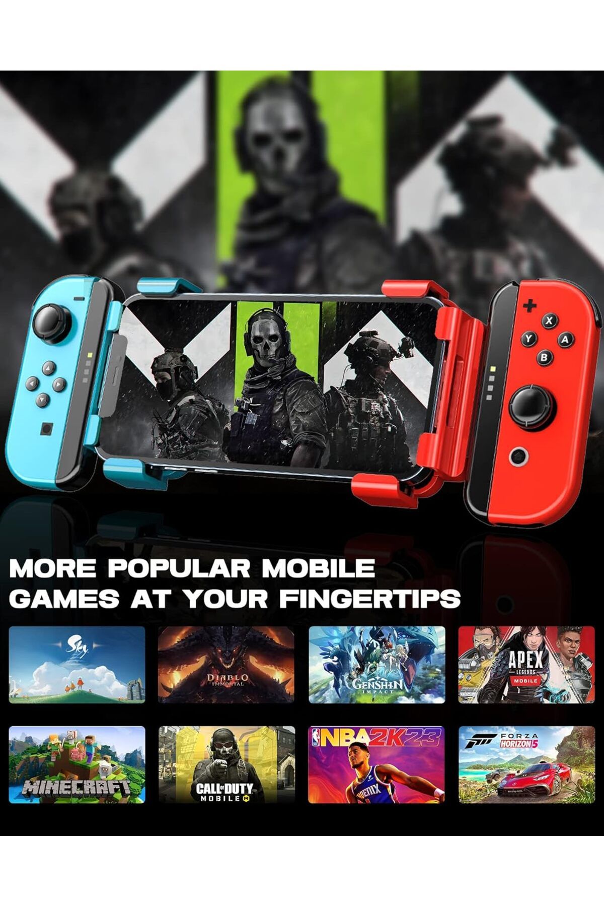 Memo-Joy-Con Grip Holder, Compatible with All iOS 16.0+ iPhones, Easy to Install & Stable Not for Android 7