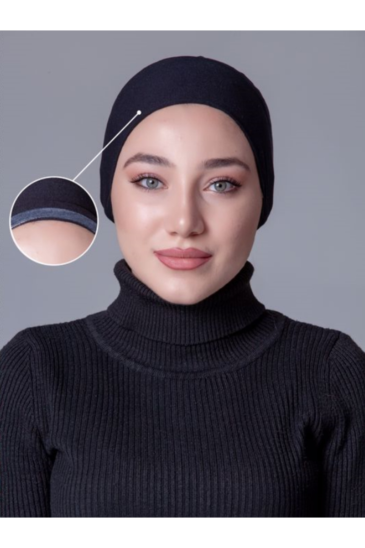 nanak-Black Lace-Up Non-Slip Pool Cap 1