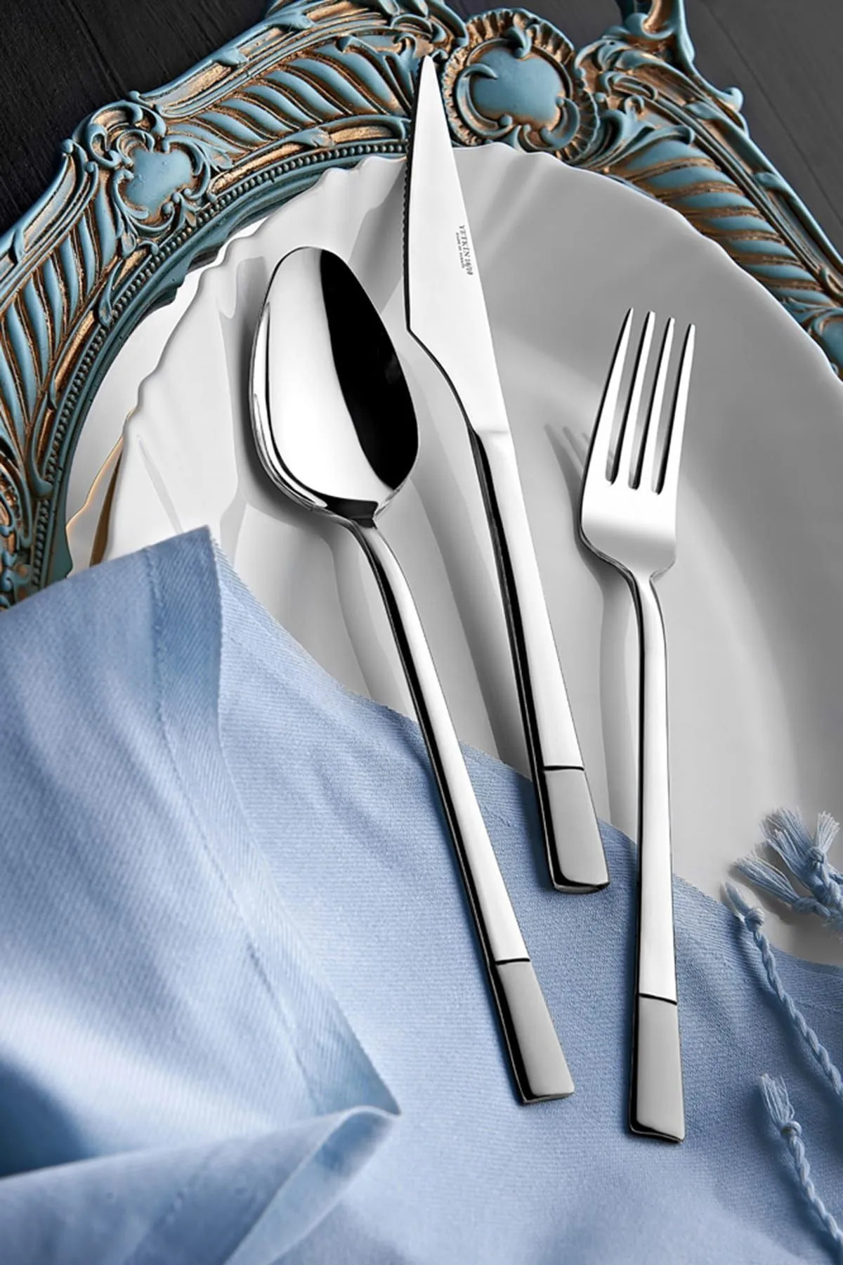 Yetkin Alya Mat 12 Kişilik 60 Parça Çatal Kaşık Takımı 18/10