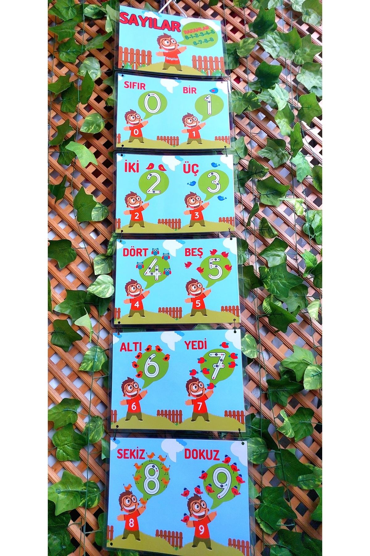 Kozalak Tasarım Okul ve Sınıflar için Sayılar- Rakamlar Afişi Pvc kaplı 6 parça afiş 30*130 cm