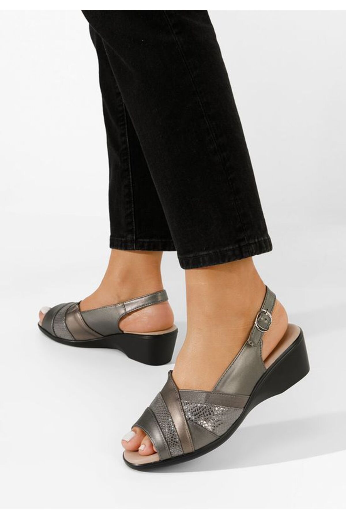 B T Shoes Sandale Cu Talpa Ortopedica Nema Gri Femeie - 38