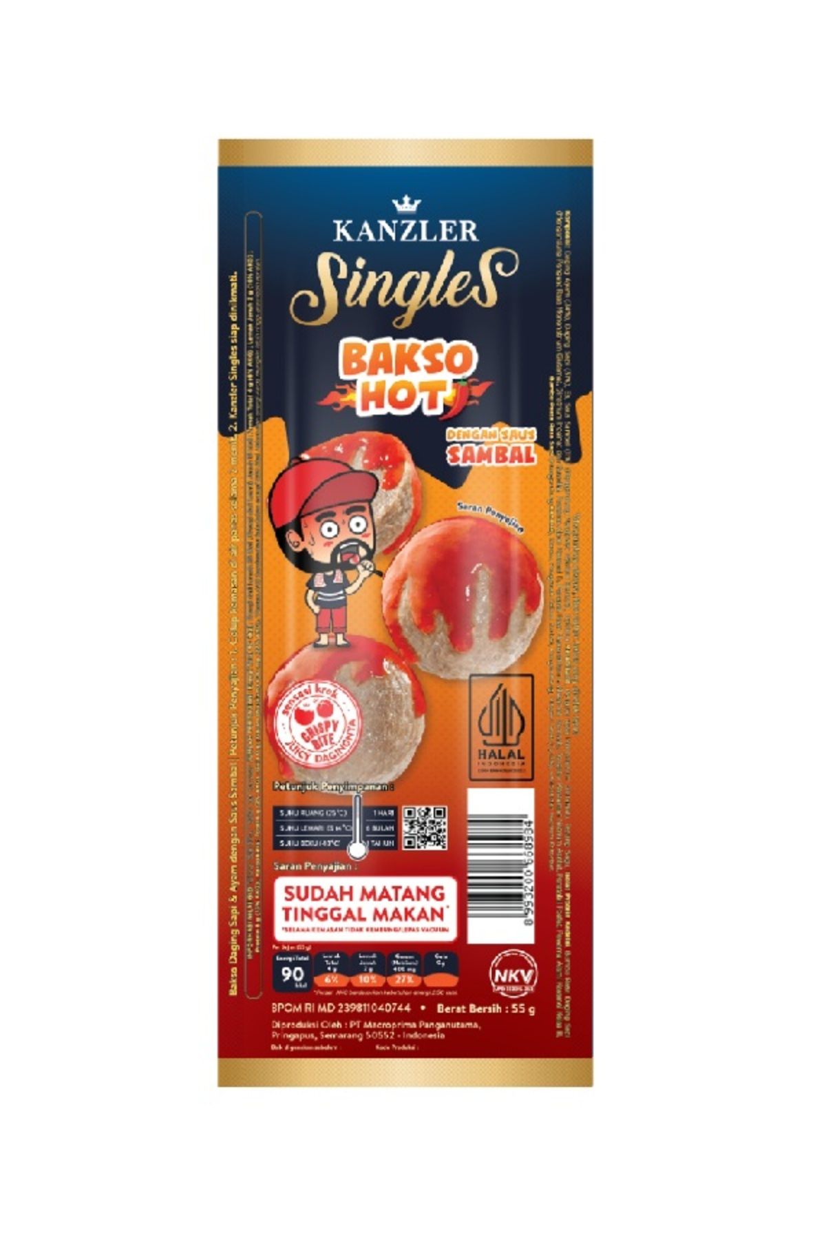 KANZLER SİNGLES BAKSO HOT dengan saus sambal 55g 1 paket