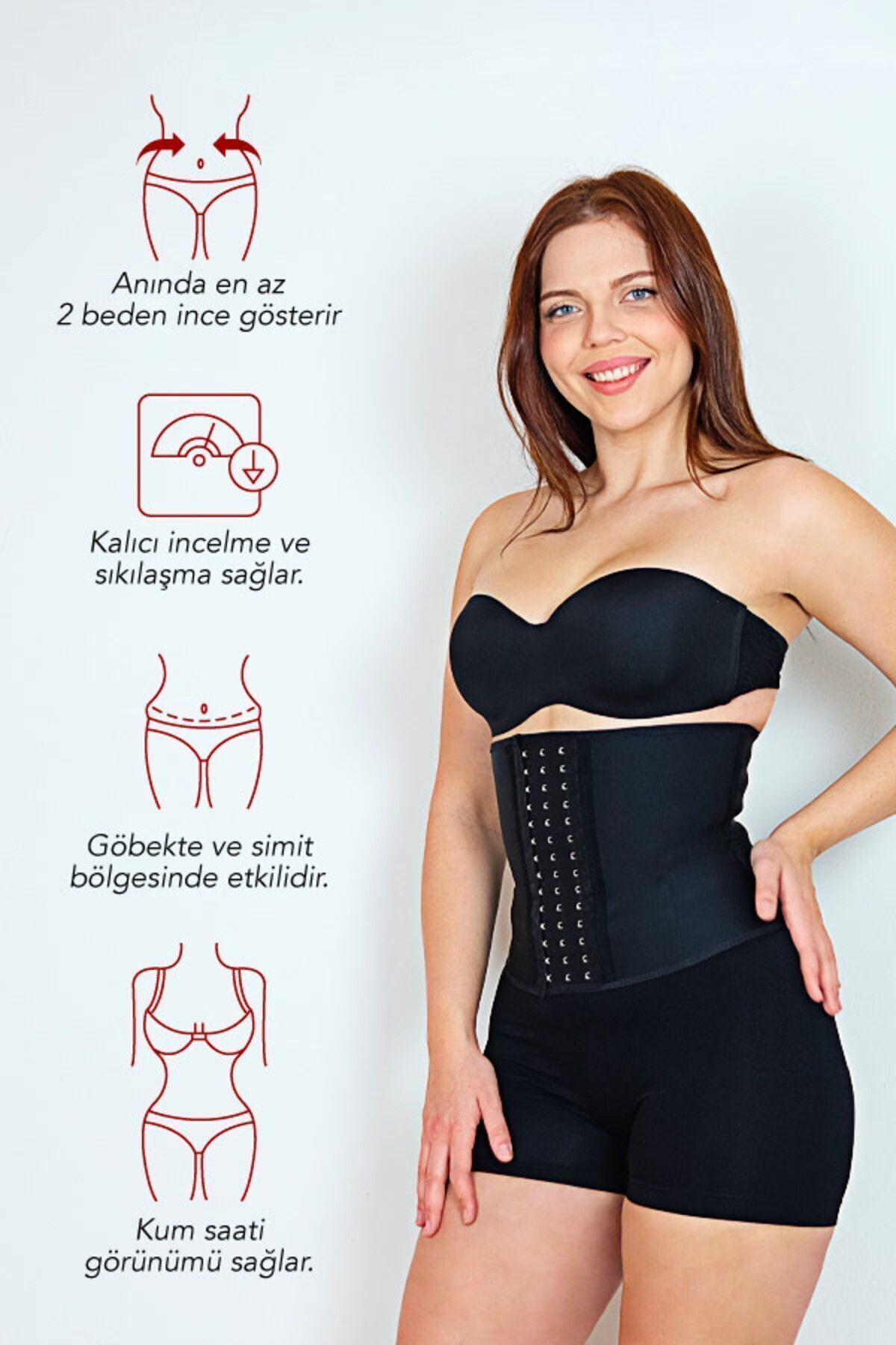 Ymnshaper Yamuna Kısa Latex Korse Siyah görsel 5