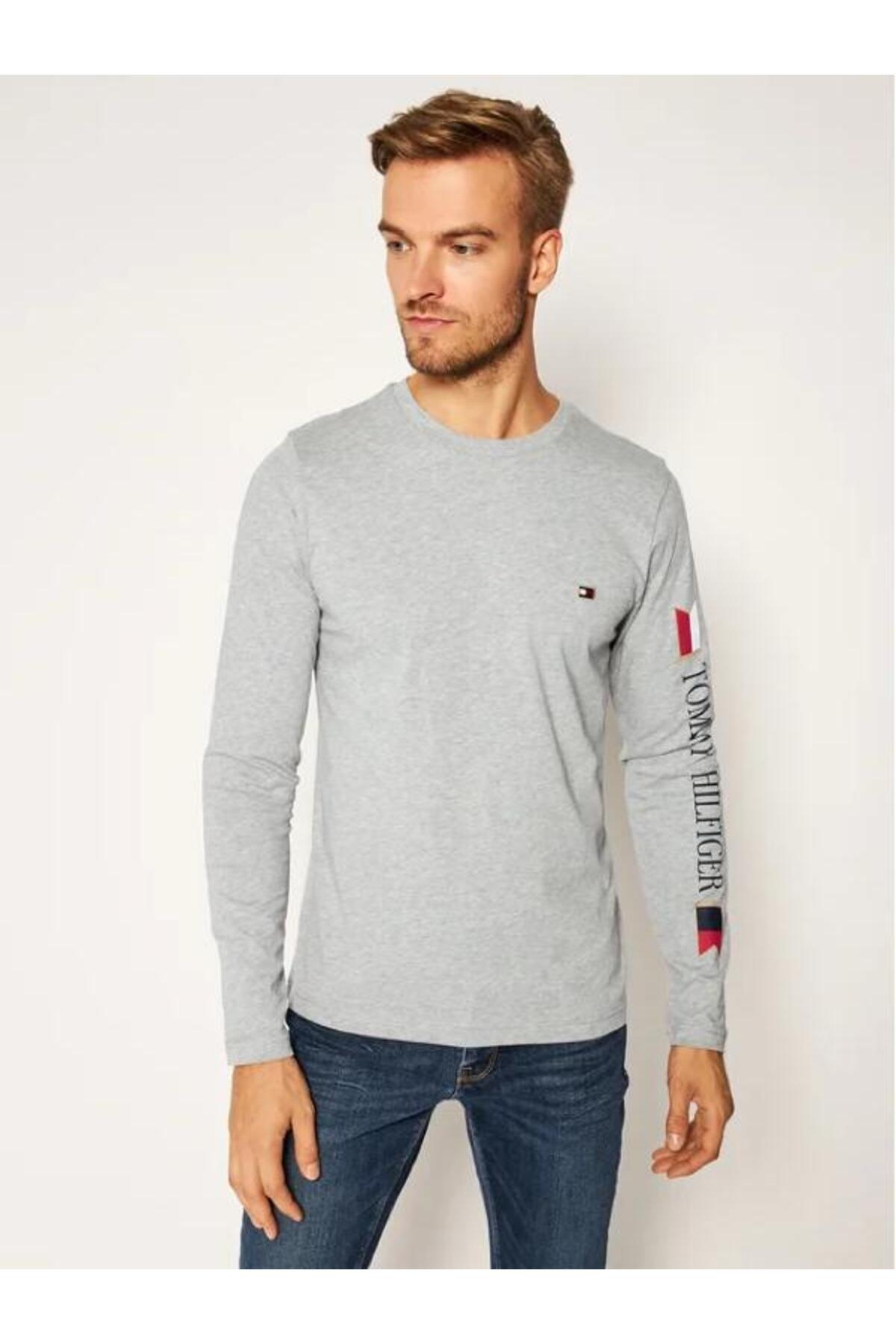 تامی هیلفیگر S dlhými rukávmi Mirrored Flags MW0MW15329 Tmavomodrá Regular Fit