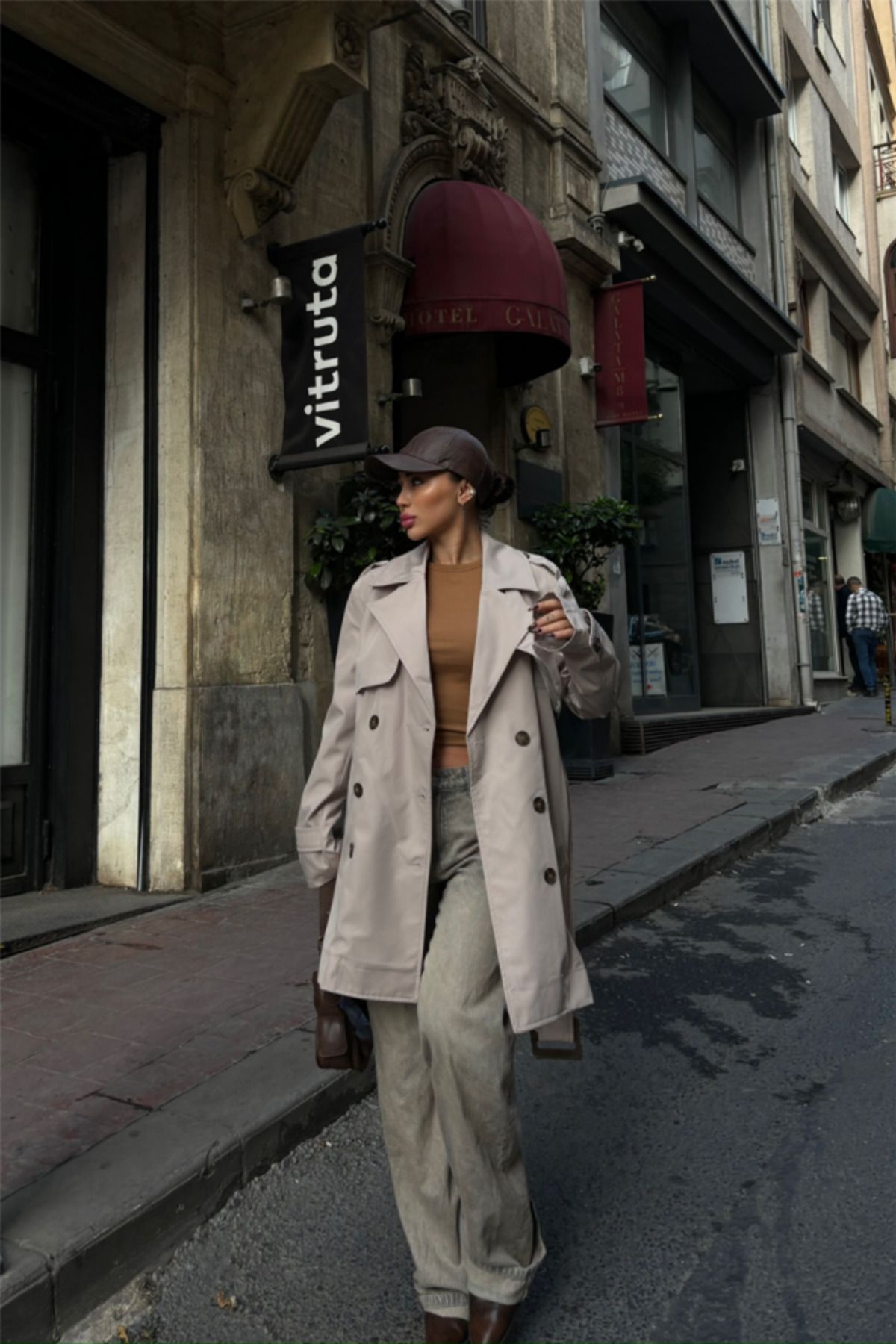 Asap TRENCH KISA ŞANEL BOY - Taş