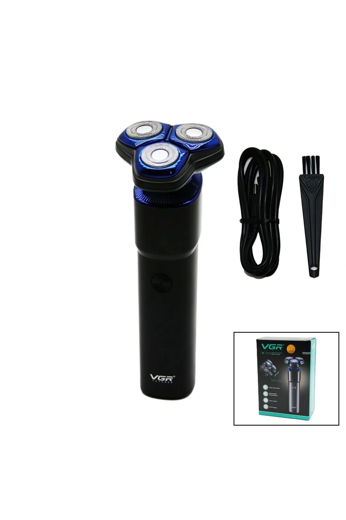 shopwave ŞARJLI 3 BAŞLI SIFIR SAKAL TRAŞ MAKİNESİ V-325 (5047)