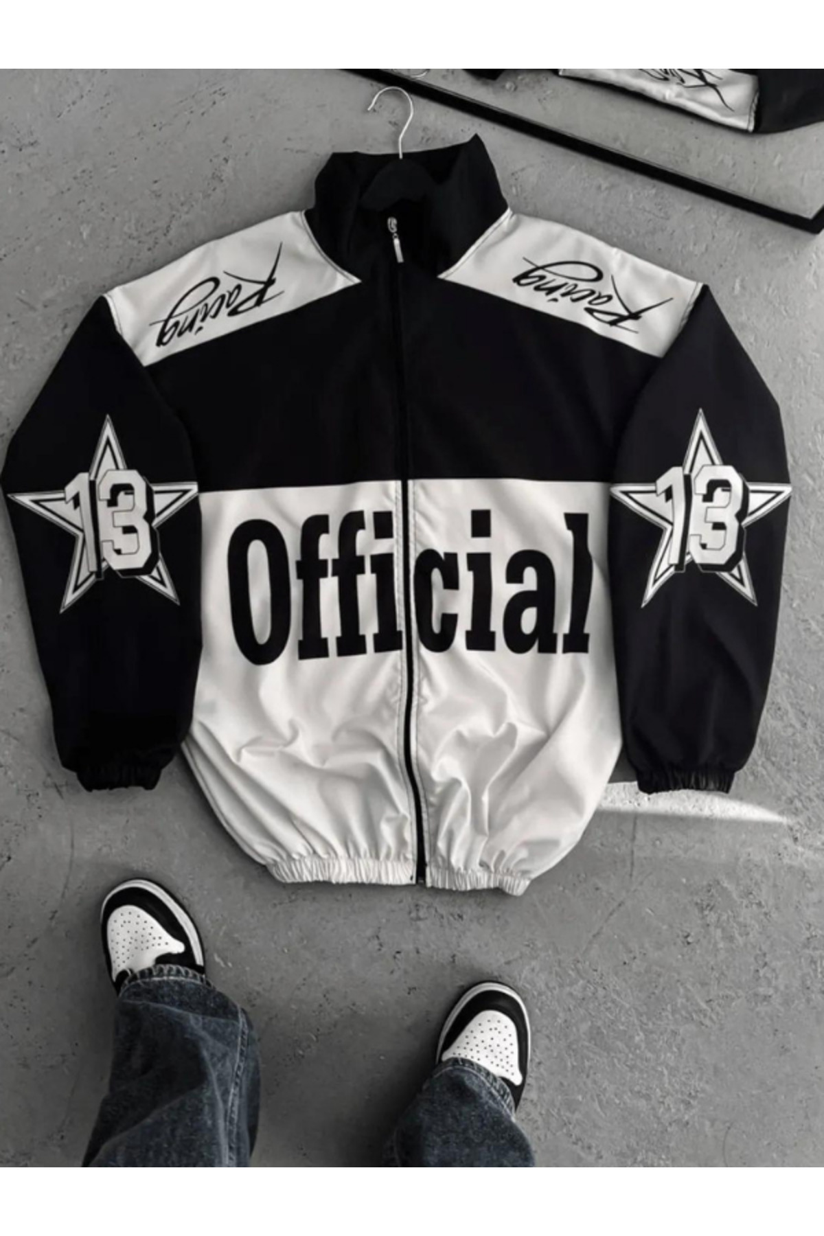 Genel Markalar Unisex Beyaz Official Dijital Baskılı Su ve Rüzgar Geçirmez Yağmurluk&Rüzgarlık görsel 3