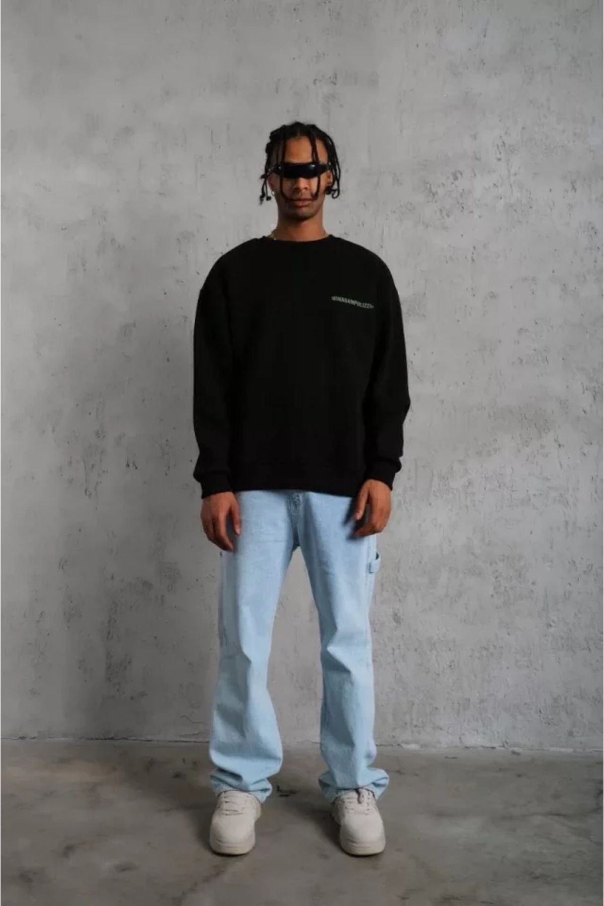 Albayrak Erkek Baskılı Sweat - Siyah